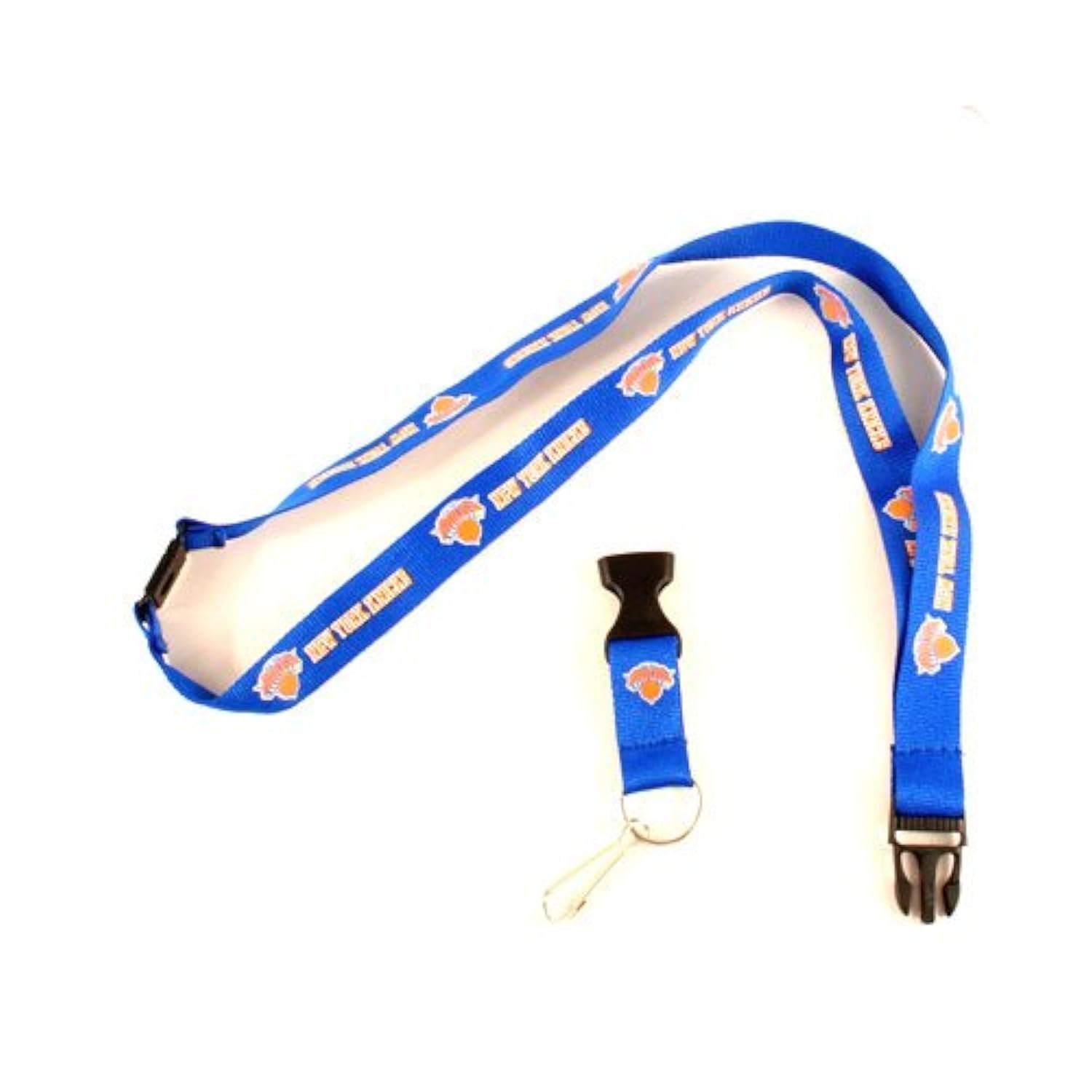 New York Knicks Team Color Lanyard Keychain Ring, 22 Inch, Blue, Unisex, Button Clip and Breakaway, Detachable, Officially Licensed