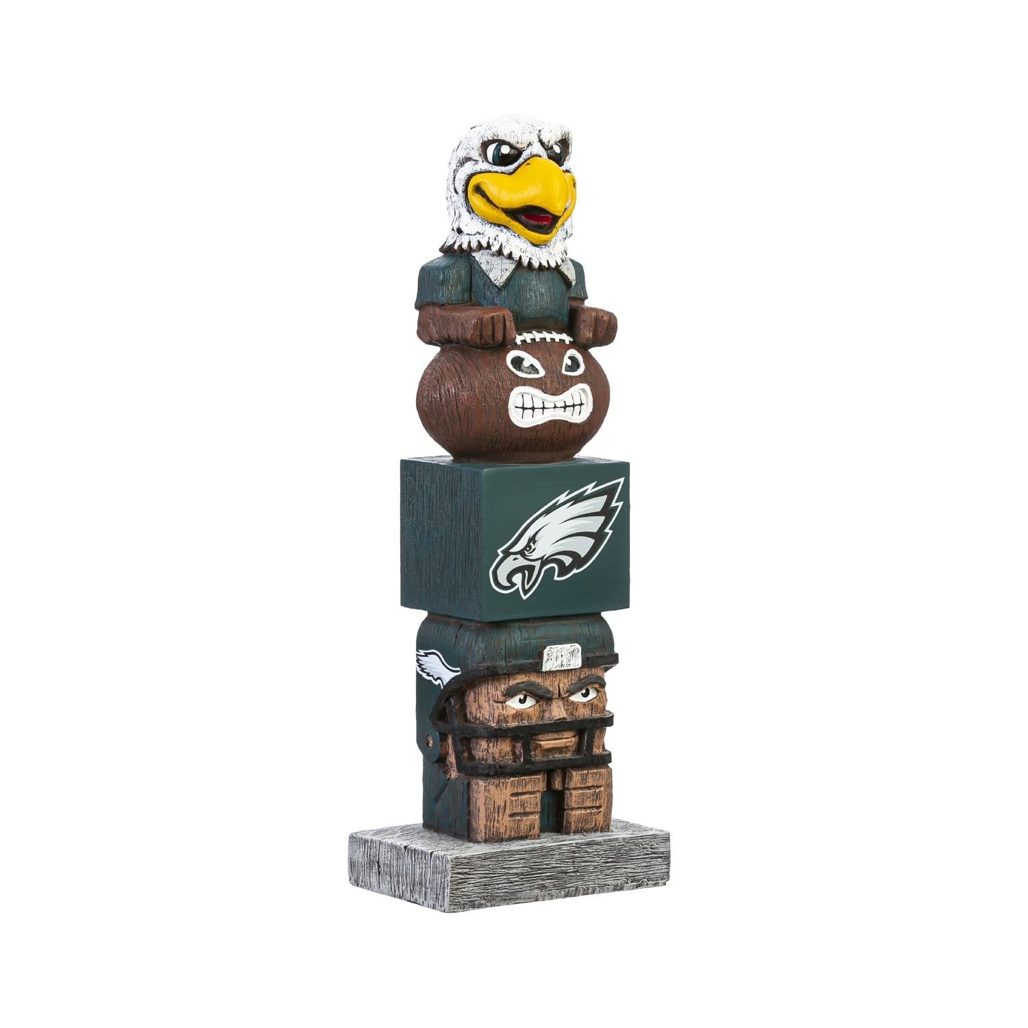 Philadelphia Eagles Tiki Totem Garden Statue, Hand Painted Resin, 16 Inch, Indoor Outdoor Decorative Sports Mascot, Officially Licensed