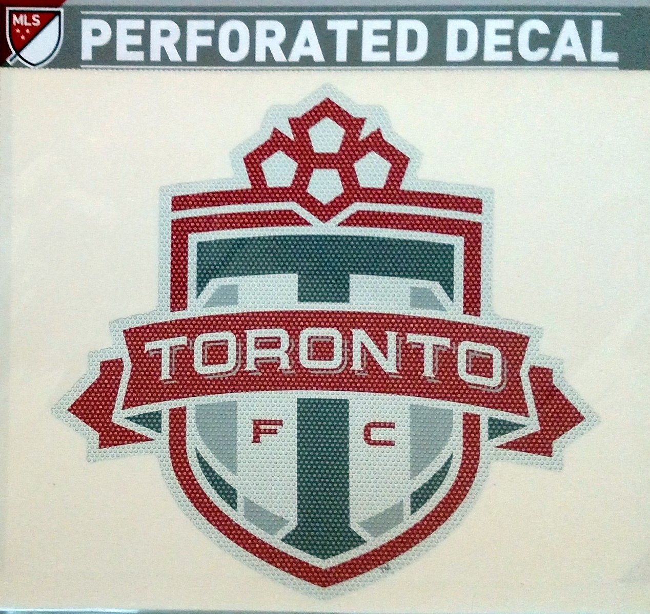Toronto FC 12 Inch Preforated Window Film Decal Sticker, One-Way Vision, Adhesive Backing