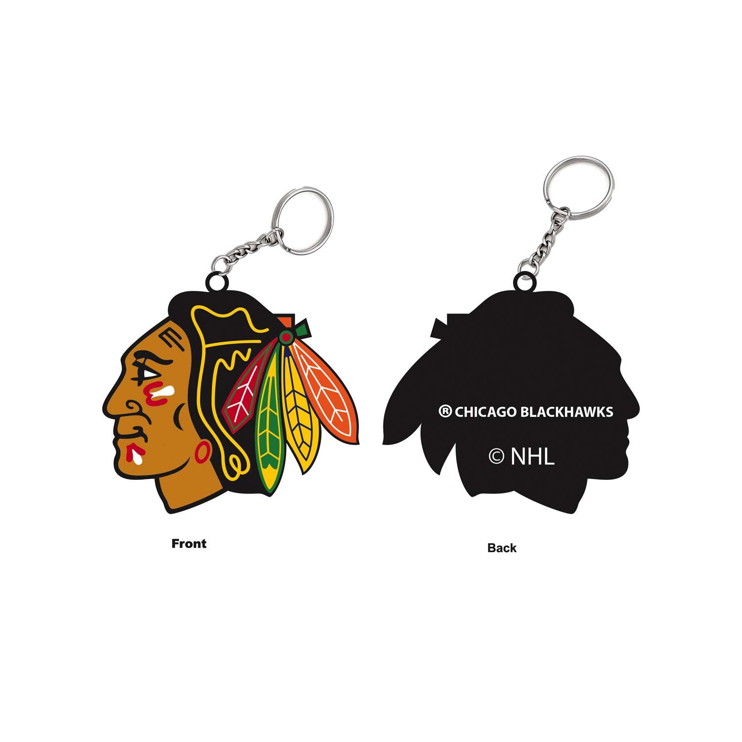 Chicago Blackhawks Bold Sporty Rubber Keychain, Logo Design, Rubber Flex PVC, Officially Licensed