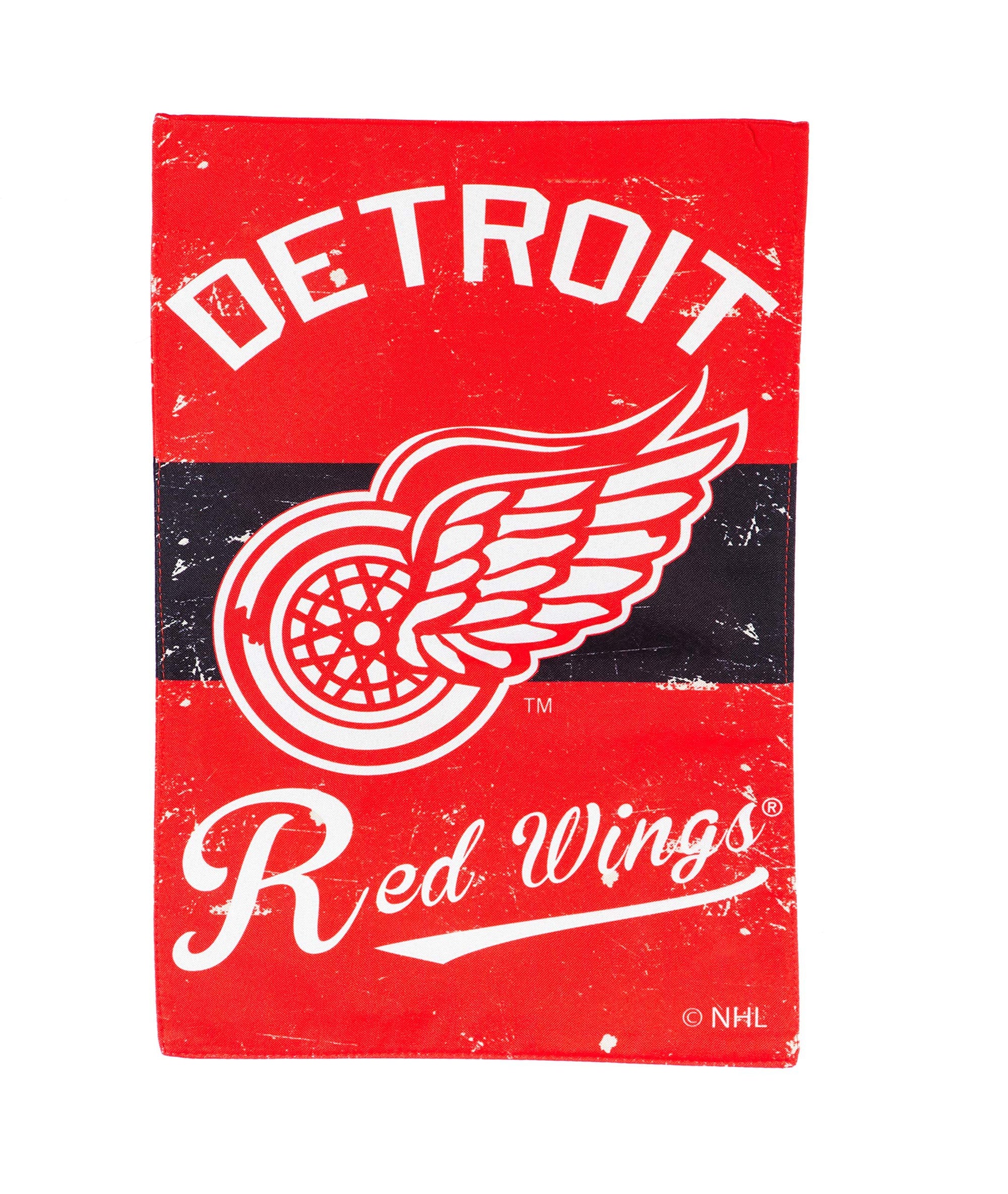 Detroit Red Wings Premium Double Sided Banner Vertical House Flag, Vintage Design, 28x44 Inch, Display Stand Sold Seperately, Officially Licensed