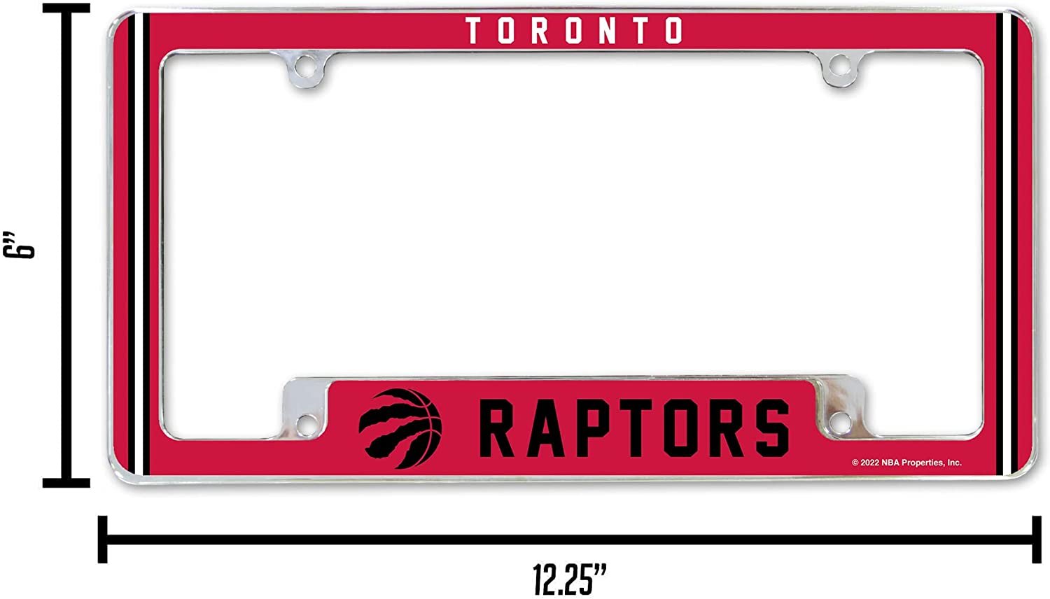 Toronto Raptors Metal License Plate Frame Chrome Tag Cover Alternate Design 6x12 Inch
