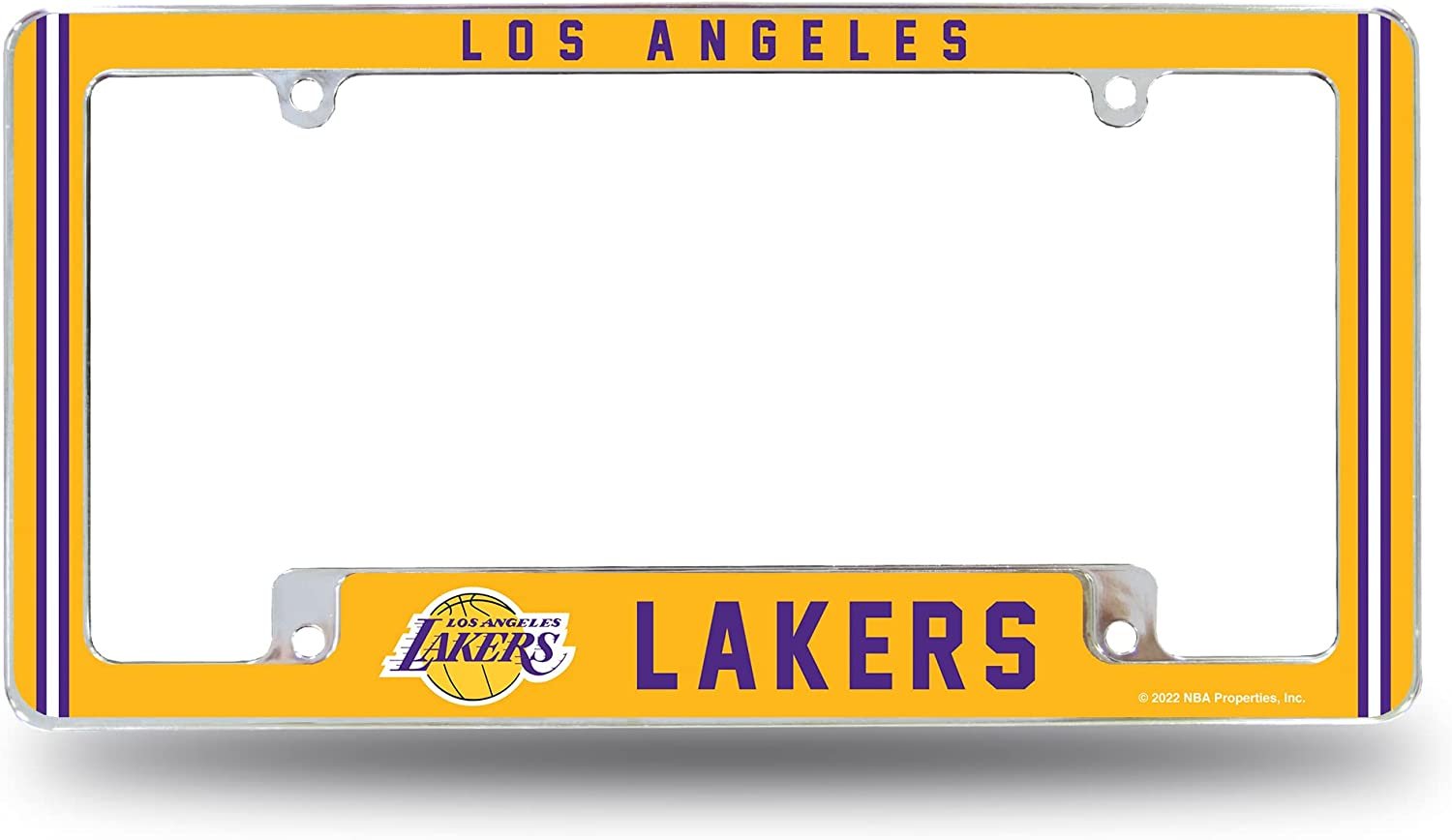 Los Angeles Lakers Metal License Plate Frame Chrome Tag Cover Alternate Design 6x12 Inch