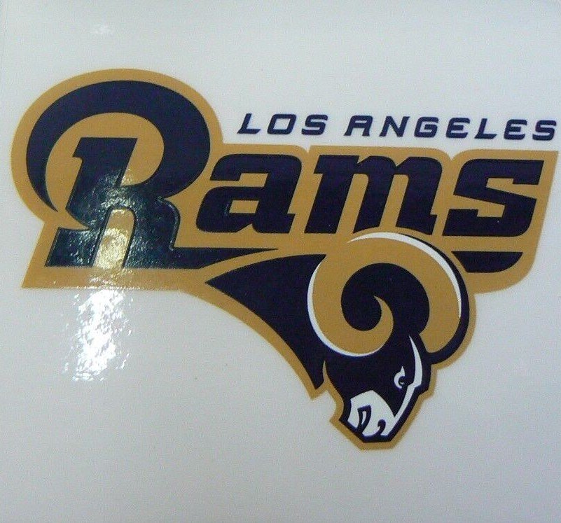 Los Angeles Rams Static Cling Decal Sticker, Retro Logo, 3.5 Inch, Clear Backing