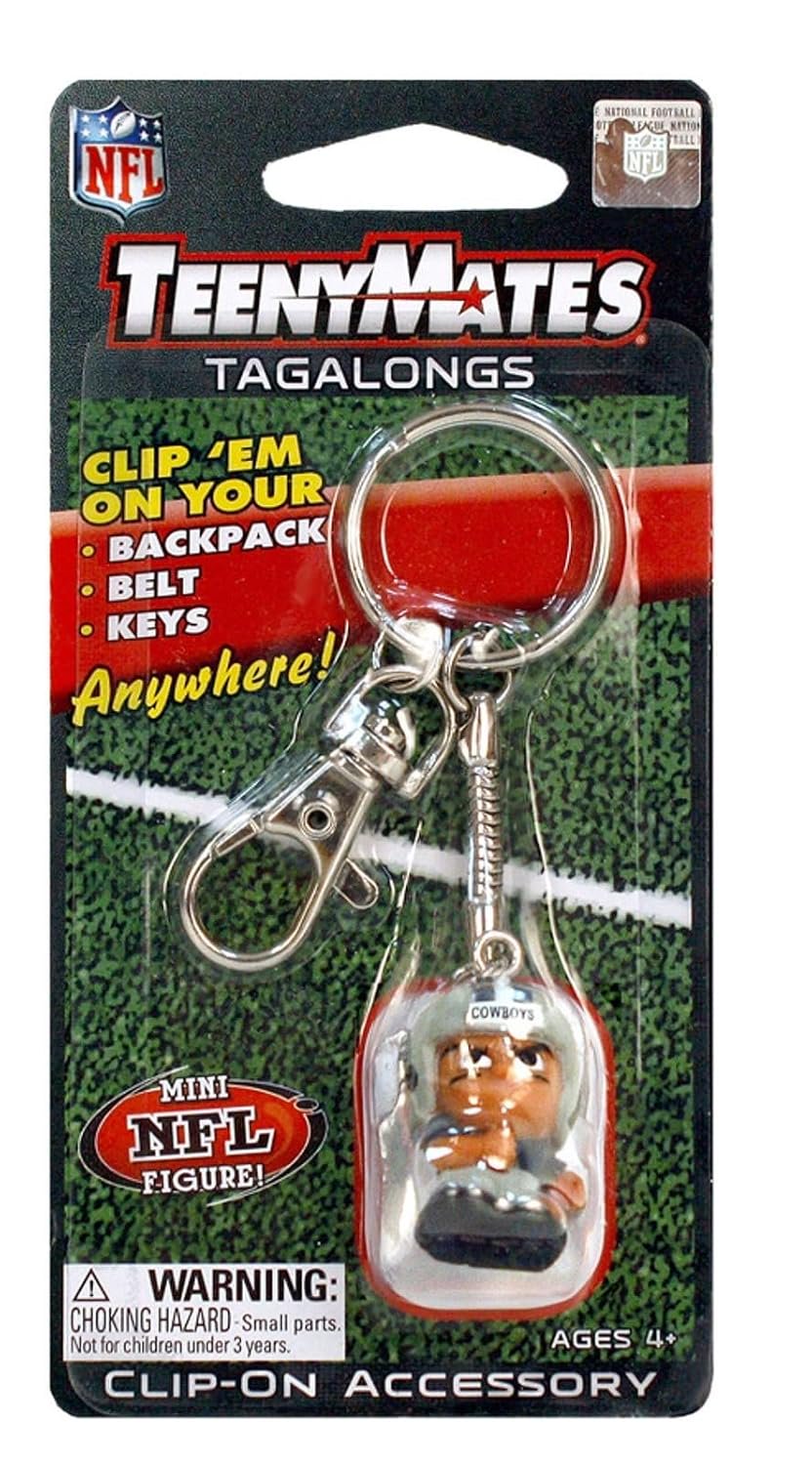 Dallas Cowboys Keychain Carabiner, 1 Inch Teeny Mate Player, Officially Licensed