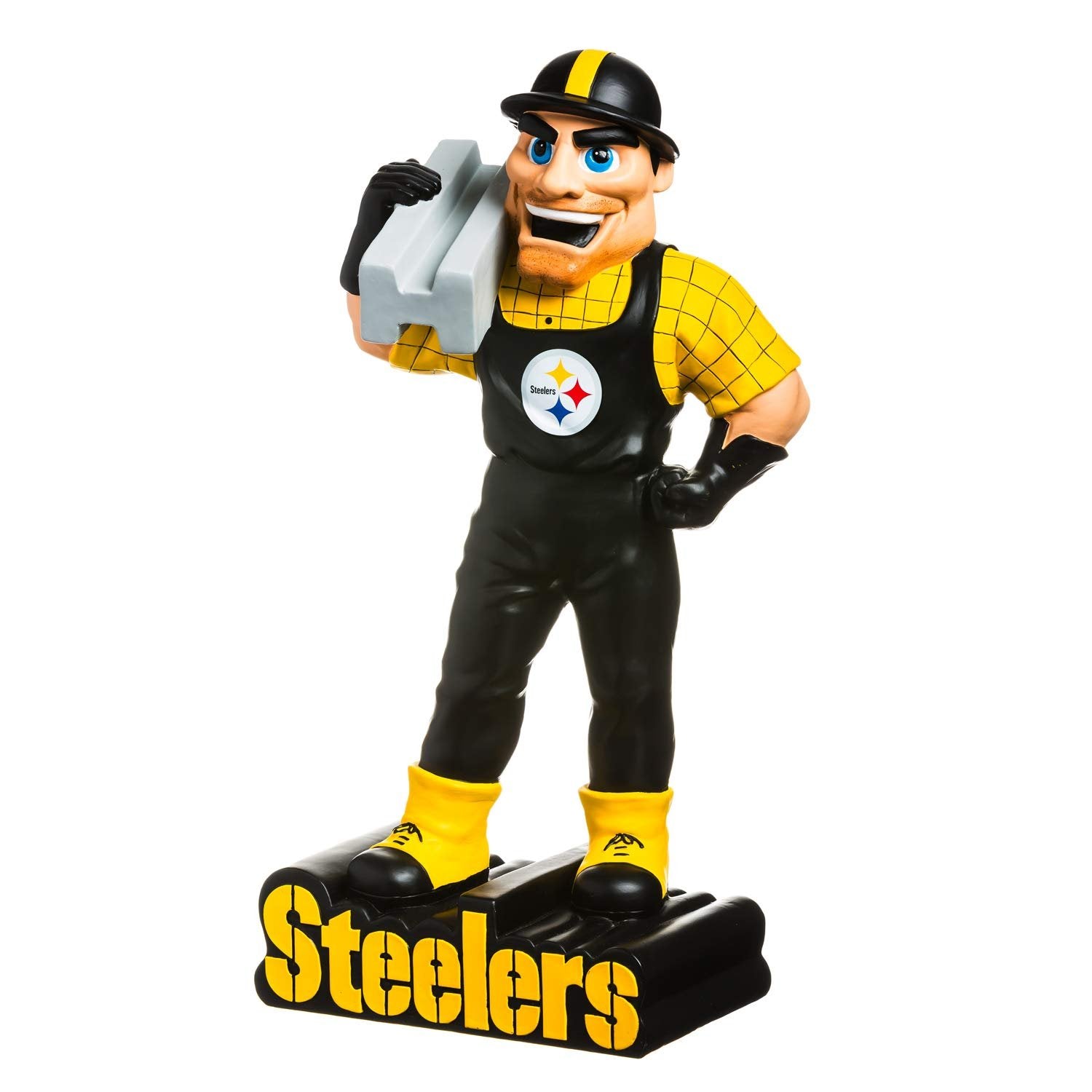 Pittsburgh Steelers Team Mascot Garden Statue, Hand Painted Resin, 12 Inch, Indoor Outdoor Decorative Sports Mascot, Officially Licensed