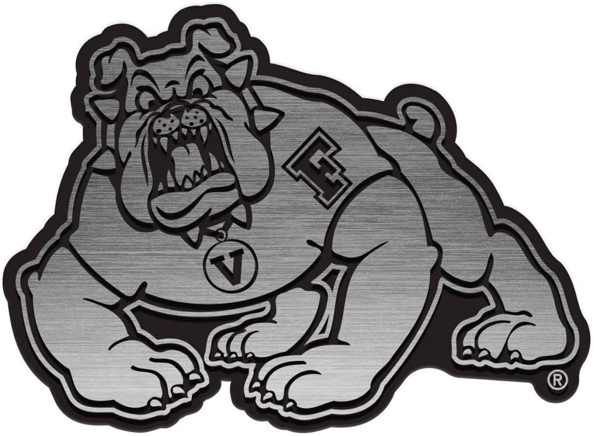 Frenso State University Bulldogs Premium Auto Emblem Solid Metal, Raised, Die Cut, Antique Nickel Design, Full Adhesive Backing, Officially Licensed