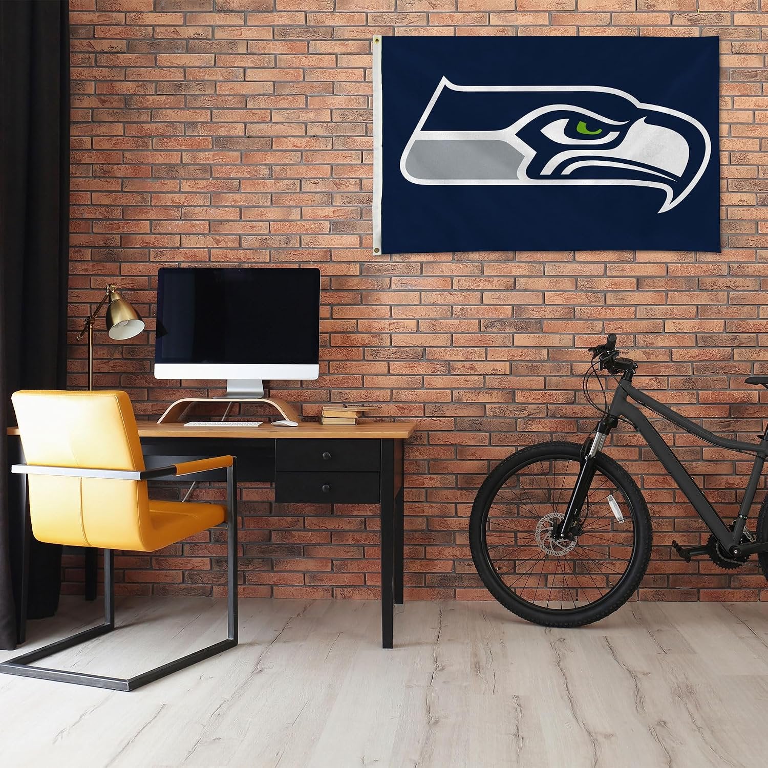 Seattle Seahawks Premium 3x5 Feet Flag Banner, Logo Design, Polyester, Metal Grommets, Officially Licensed