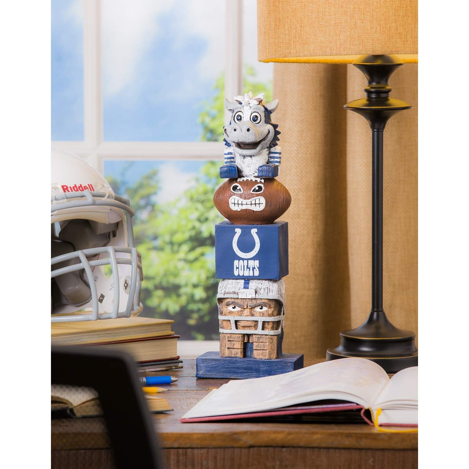 Indianapolis Colts Tiki Totem Garden Statue, Hand Painted Resin, 16 Inch, Indoor Outdoor Decor, Officially Licensed