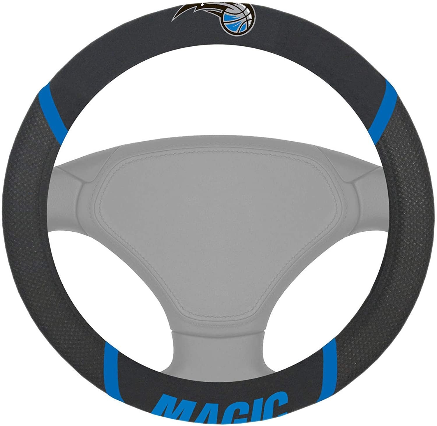 Orlando Magic Steering Wheel Cover Premium Embroidered Black 15 Inch