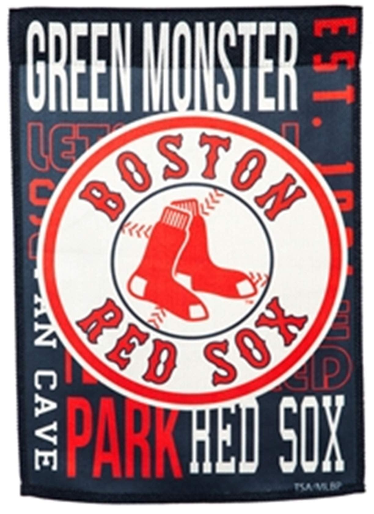 Boston Red Sox Premium Double Sided Vertical House Banner Flag, Fan Rules Design, Linen, 28x44 Inch, Officially Licensed