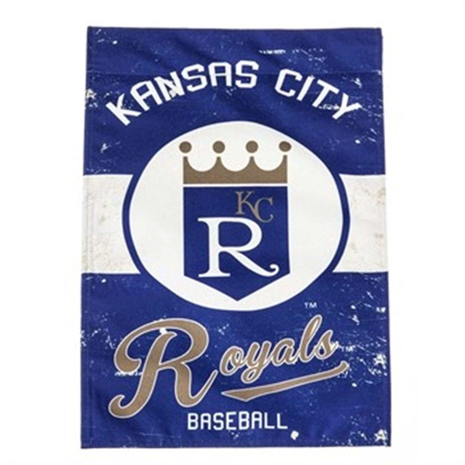 Kansas City Royals Premium Double Sided Vertical House Banner Flag, Retro Vintage Style, Linen, 28x44 Inch, Officially Licensed