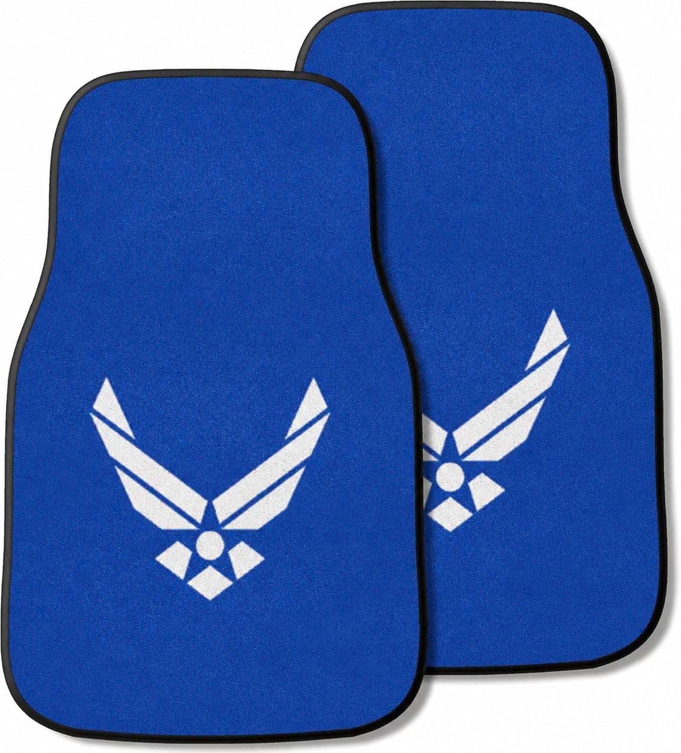 United States Air Force Military 2-Piece Vehicle Carpet Mat Set, Front Row Automotive Floor Mats, Non-Slip Backing, 18x27 Inch Each, Team Colors, Officially Licensed
