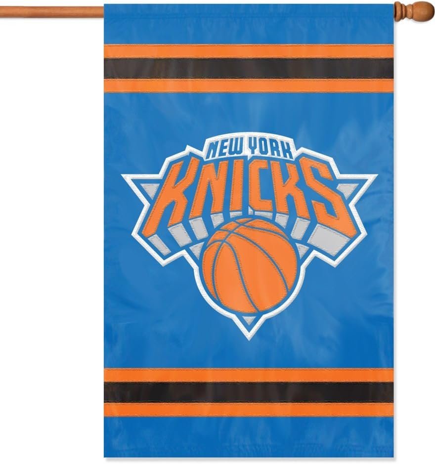 Party Animal NBA New York Knicks Applique Banner Flag - Indoor/Outdoor Flag, Team Color, 44" x 28"