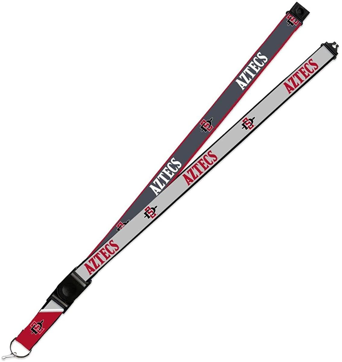 San Diego State Aztecs Lanyard Keychain 2-sided Breakaway Clip GRAY University of