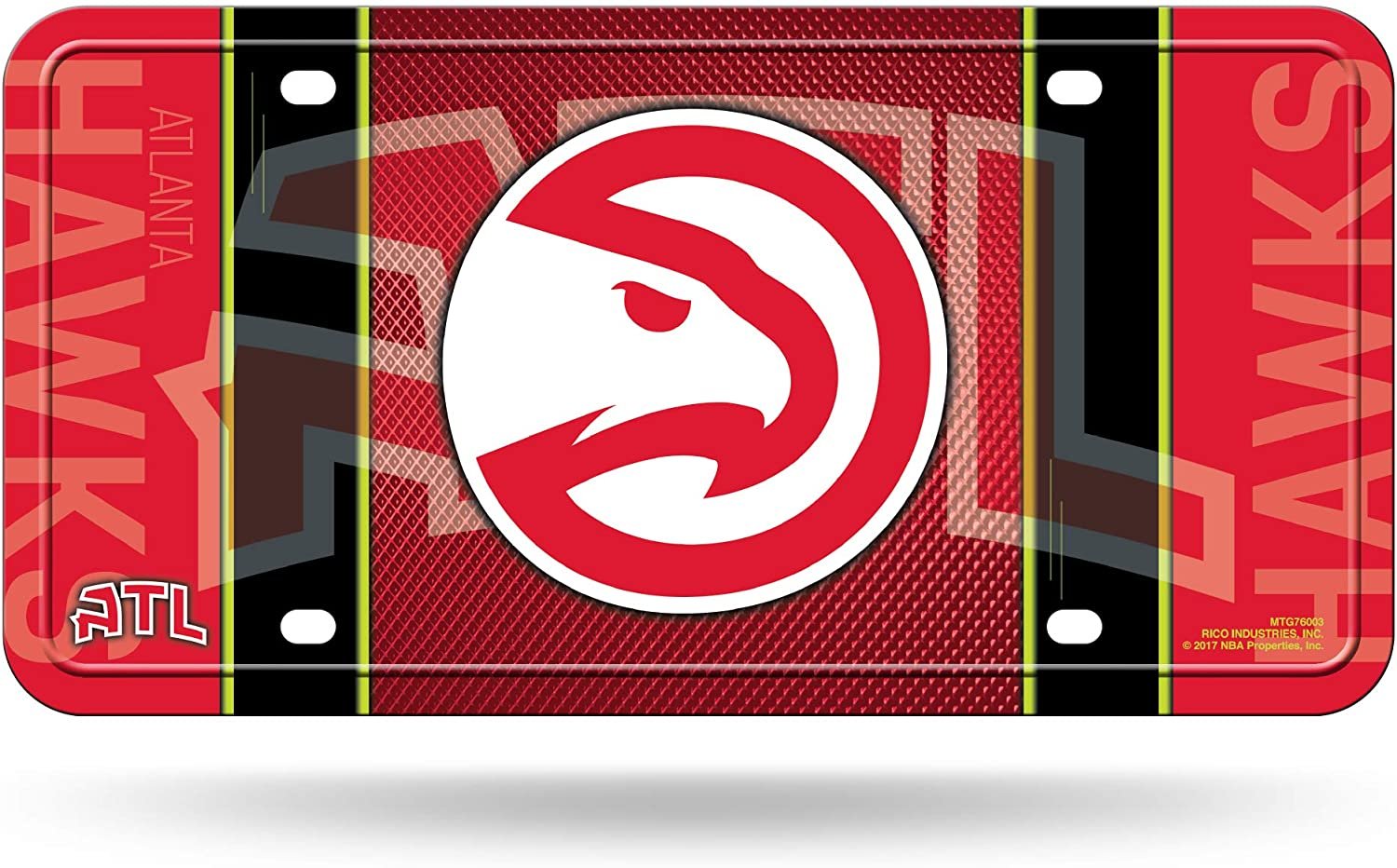 Atlanta Hawks Metal Auto Tag License Plate, Jersey Design, 6x12 Inch
