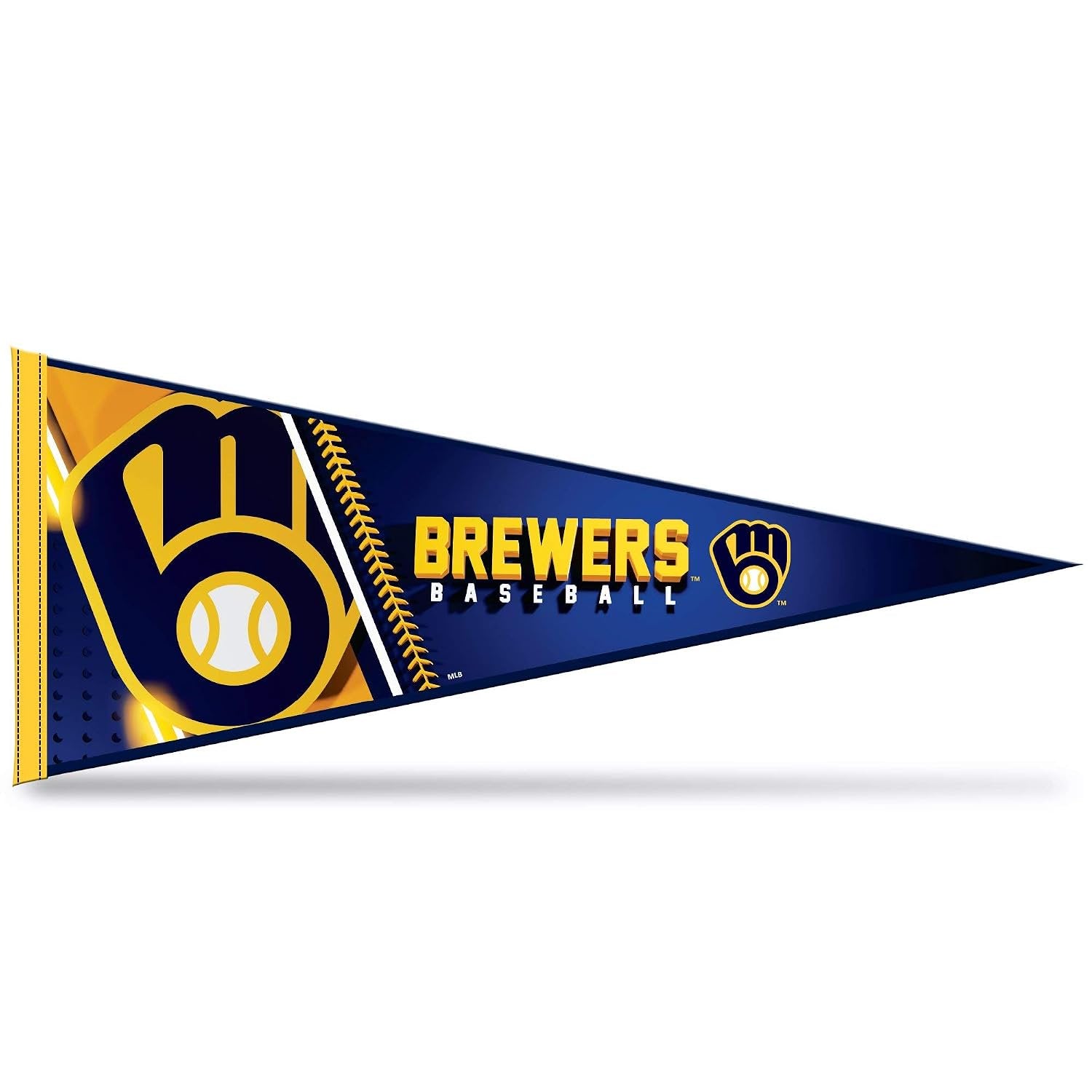 Milwaukee Brewers Soft Felt Pennant, Primary Design, 12x30 Inch, Easy To Hang, Officially Licensed, Made in the USA
