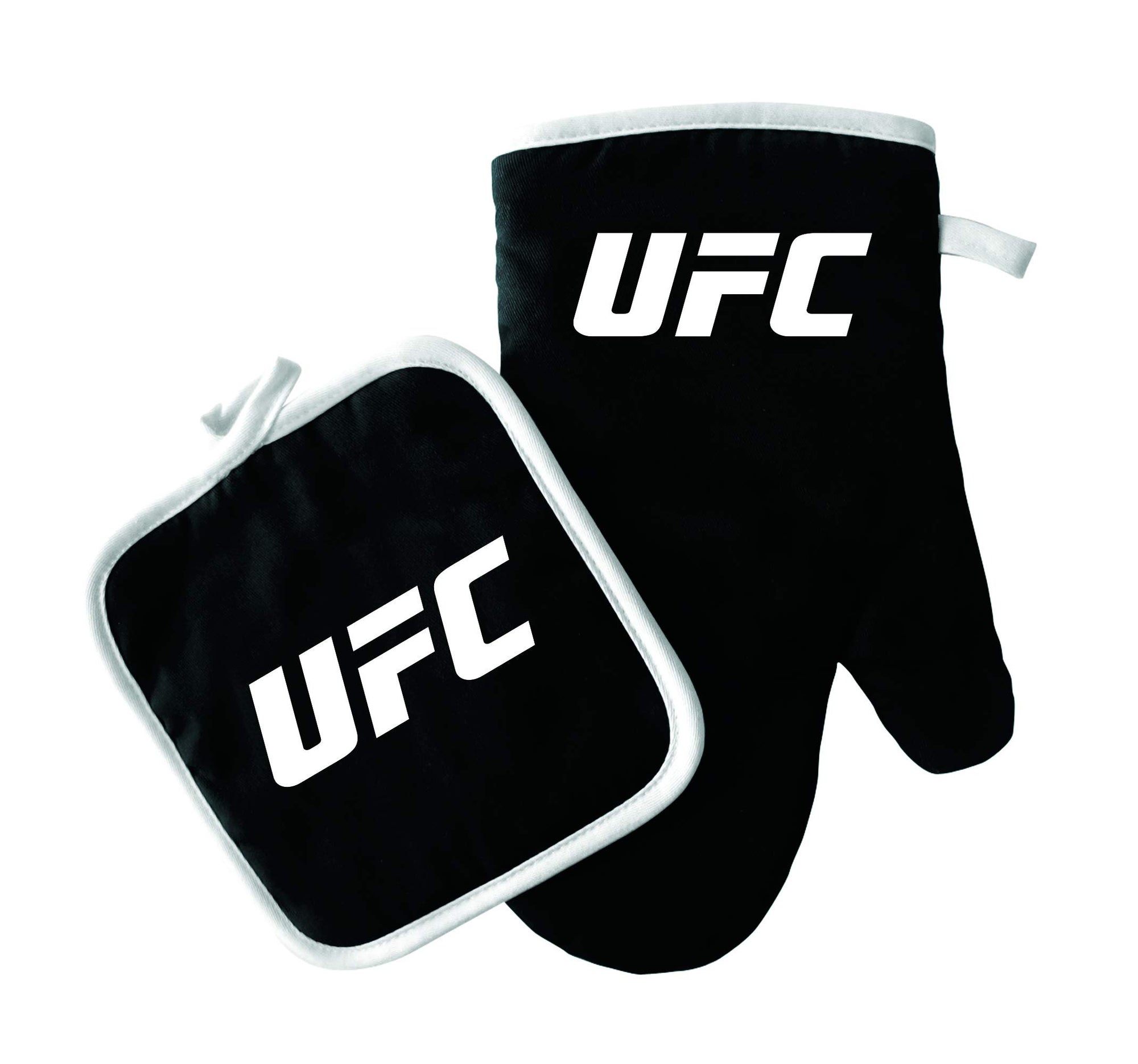 UFC Black Oven Mitt and Pot Holder Set, Officially Licensed