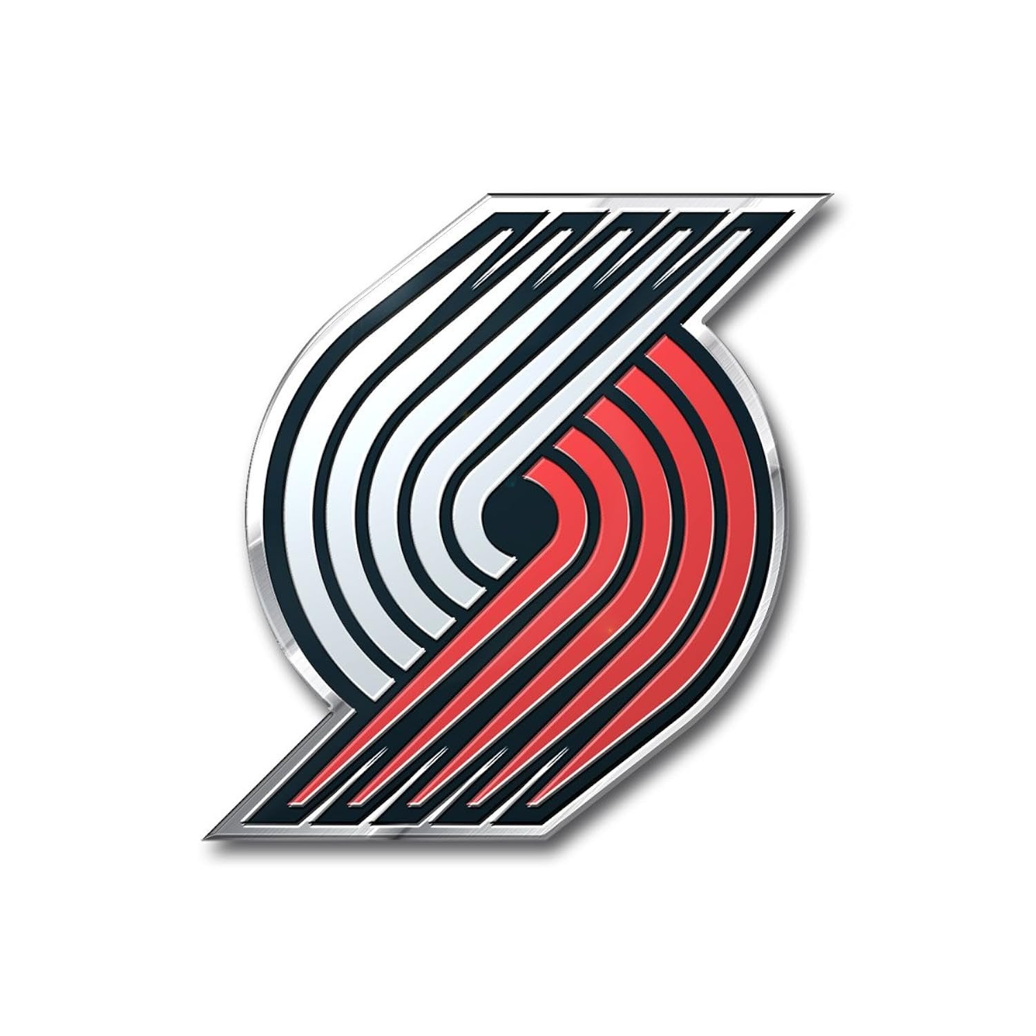 Portland Trailblazers Embossed Color Auto Emblem, Logo Design, Raised Aluminum Metal, Full Adhesive Backing, Officially Licensed