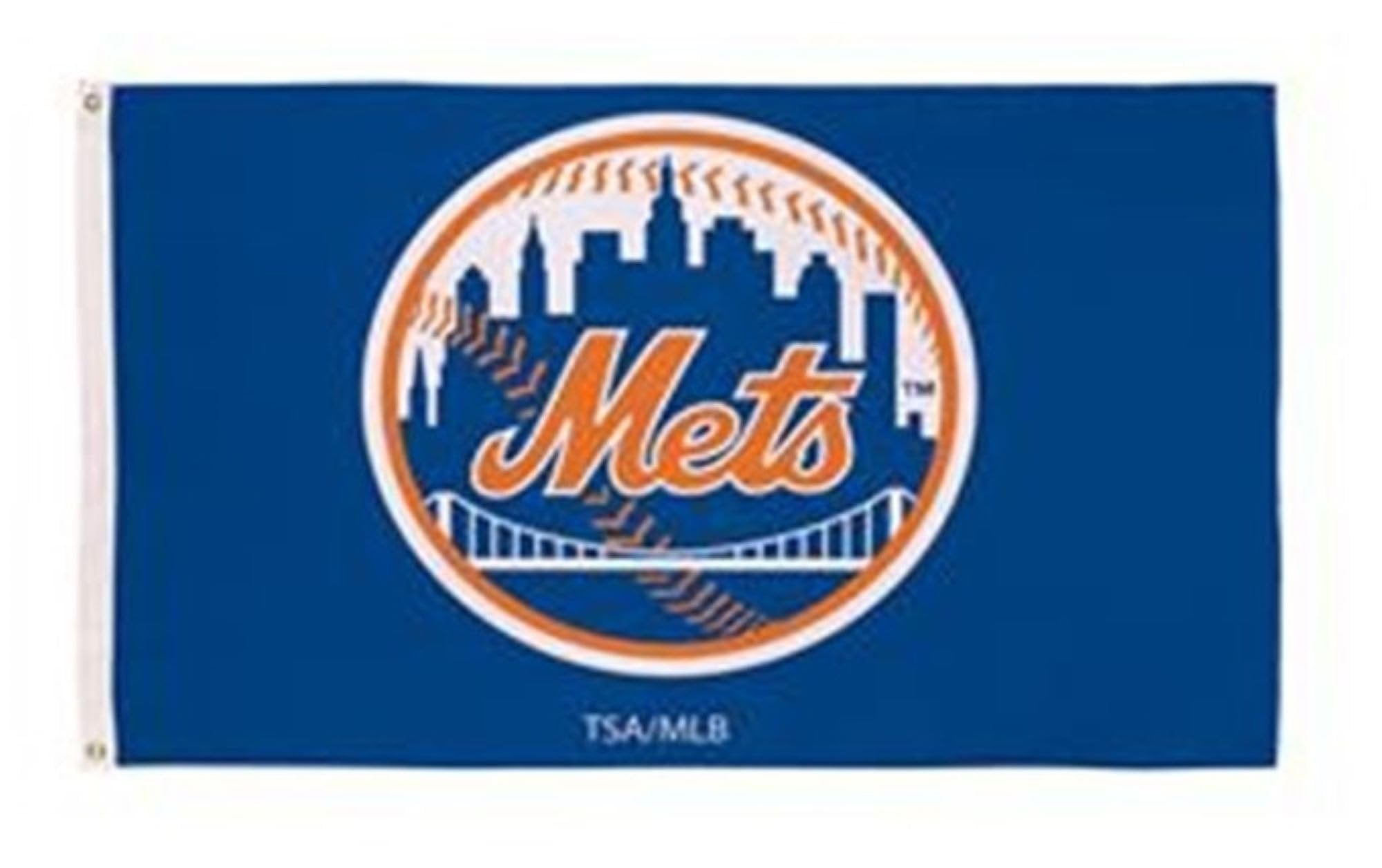 Mew York Mets Premium 3x5 Foot Flag Banner, Metal Grommets, Indoor Outdoor, Single Sided, Officially Licensed