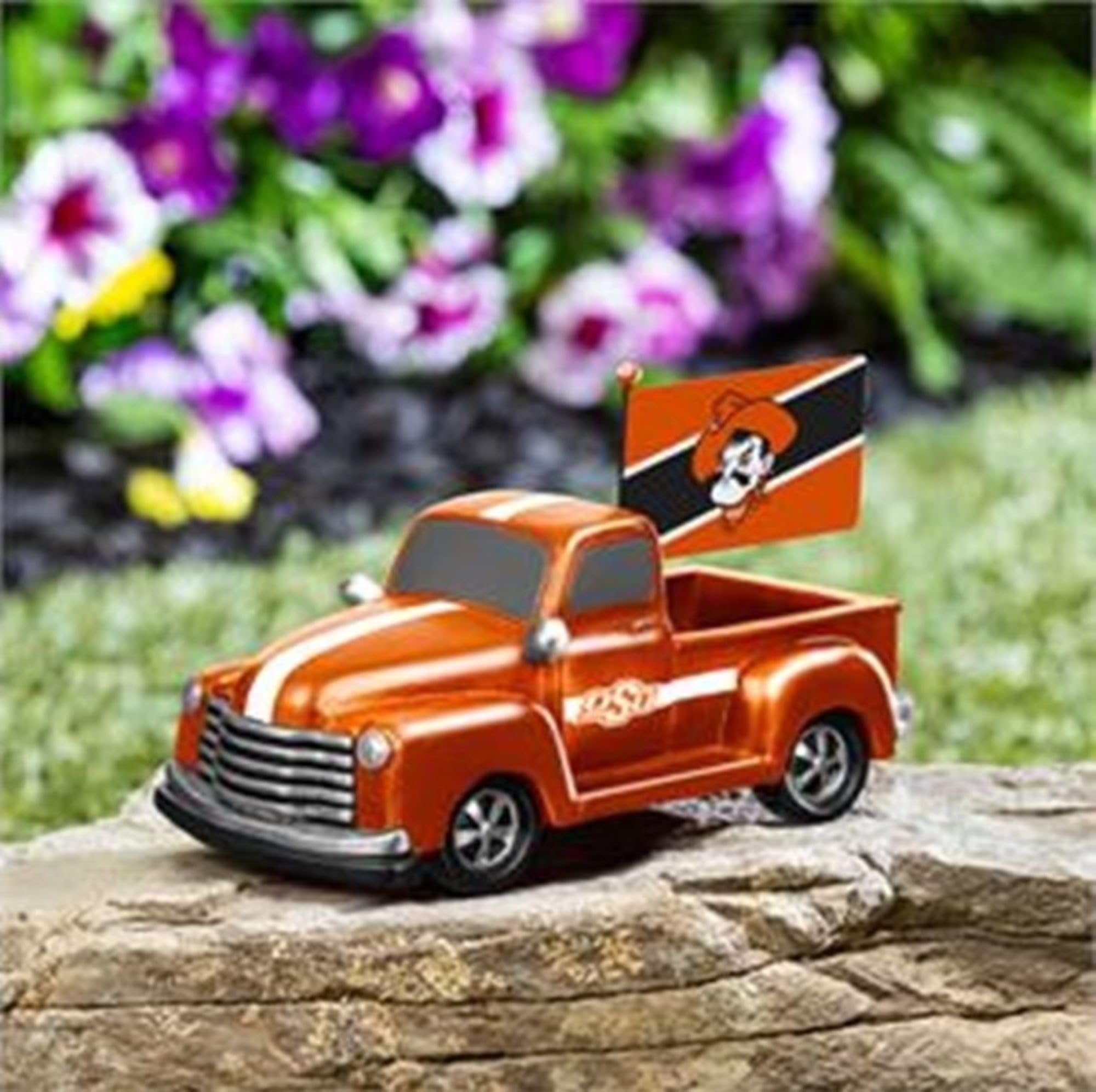 Oklahoma State University Cowboys 9 Inch Metal Rally Truck Statue, Outdoor Garden or Indoor Fan Decor, Sports Fan Collectible Figurine, Officially Licensed