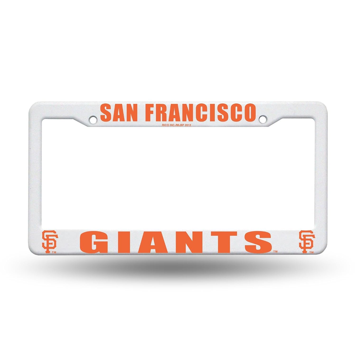 San Francisco Giants License Plate Frame Tag Cover, White Plastic, 12x6 Inch, Officially Licensed