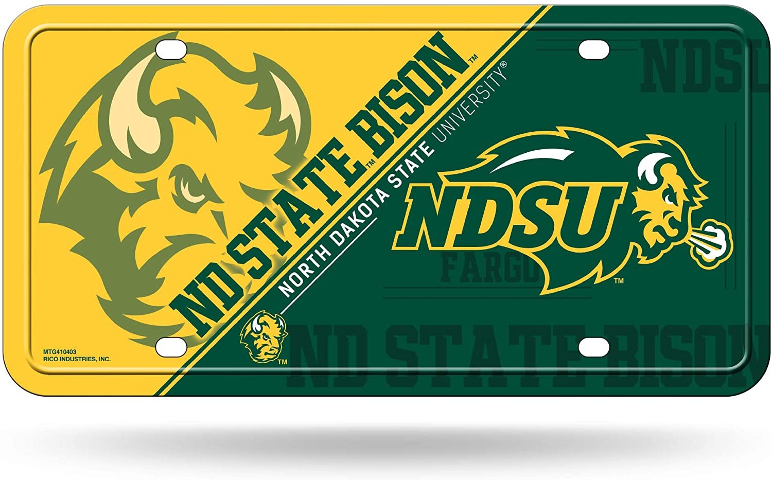 North Dakota State University Bison Metal Auto License Plate University of
