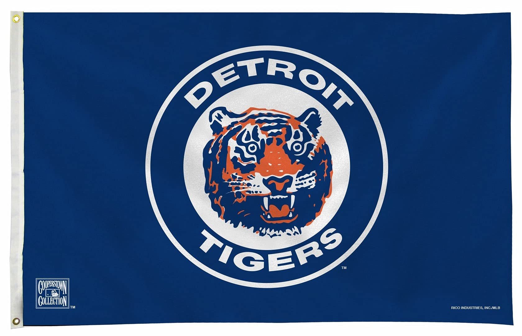 Detroit Tigers Premium Flag Banner, 3x5 Feet, Retro Logo Design, Metal Grommets, Indoor Outdoor Display