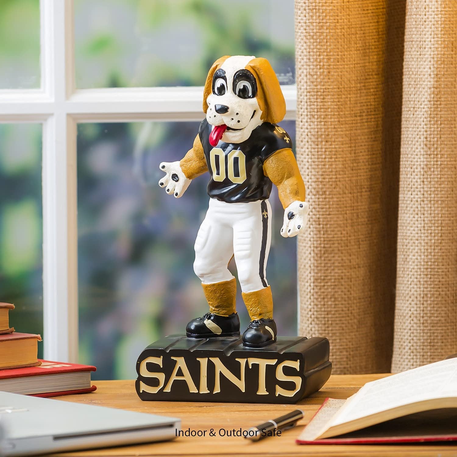 New Orleans Saints Team Mascot Garden Statue, Hand Painted Resin, 12 Inch, Indoor Outdoor Decorative Sports Mascot, Officially Licensed
