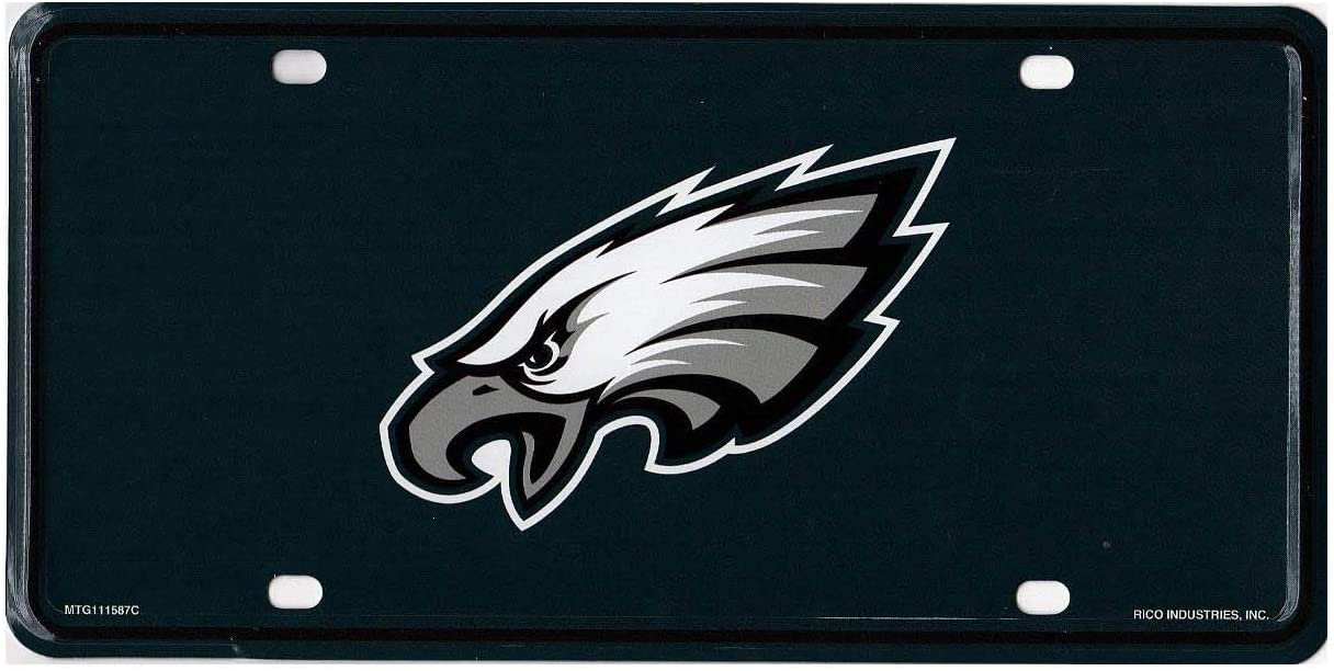 Philadelphia Eagles Metal Auto Tag License Plate, Green Alternate Design, 6x12 Inch