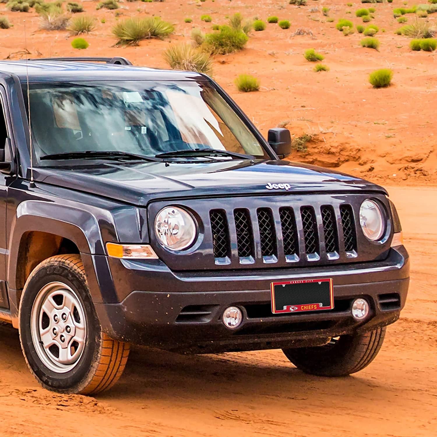 Kansas City Chiefs Metal License Plate Frame Chrome Tag Cover Alternate Design 6x12 Inch