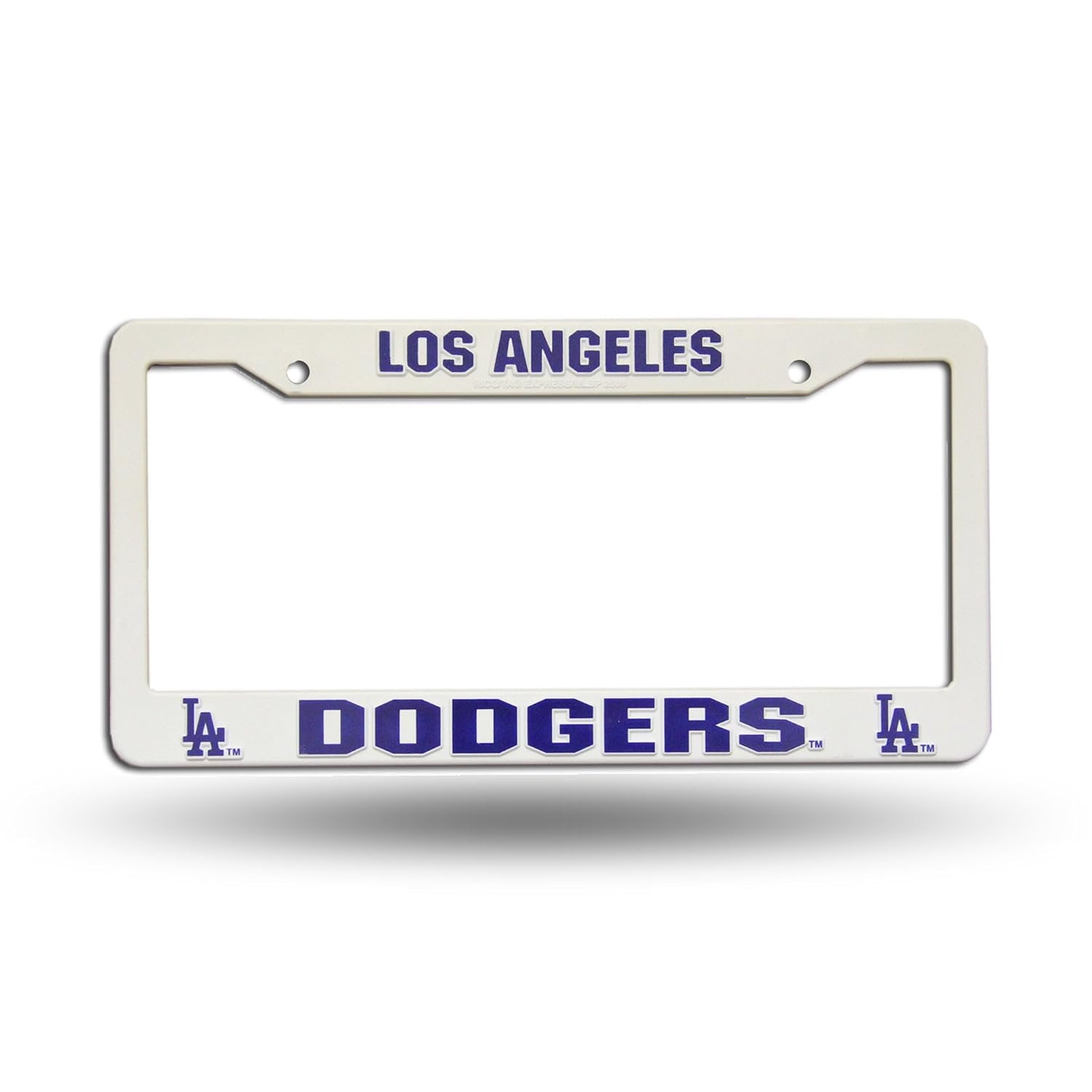 Los Angeles Dodgers License Plate Frame Tag Cover, White Plastic, 12x6 Inch, Officially Licensed