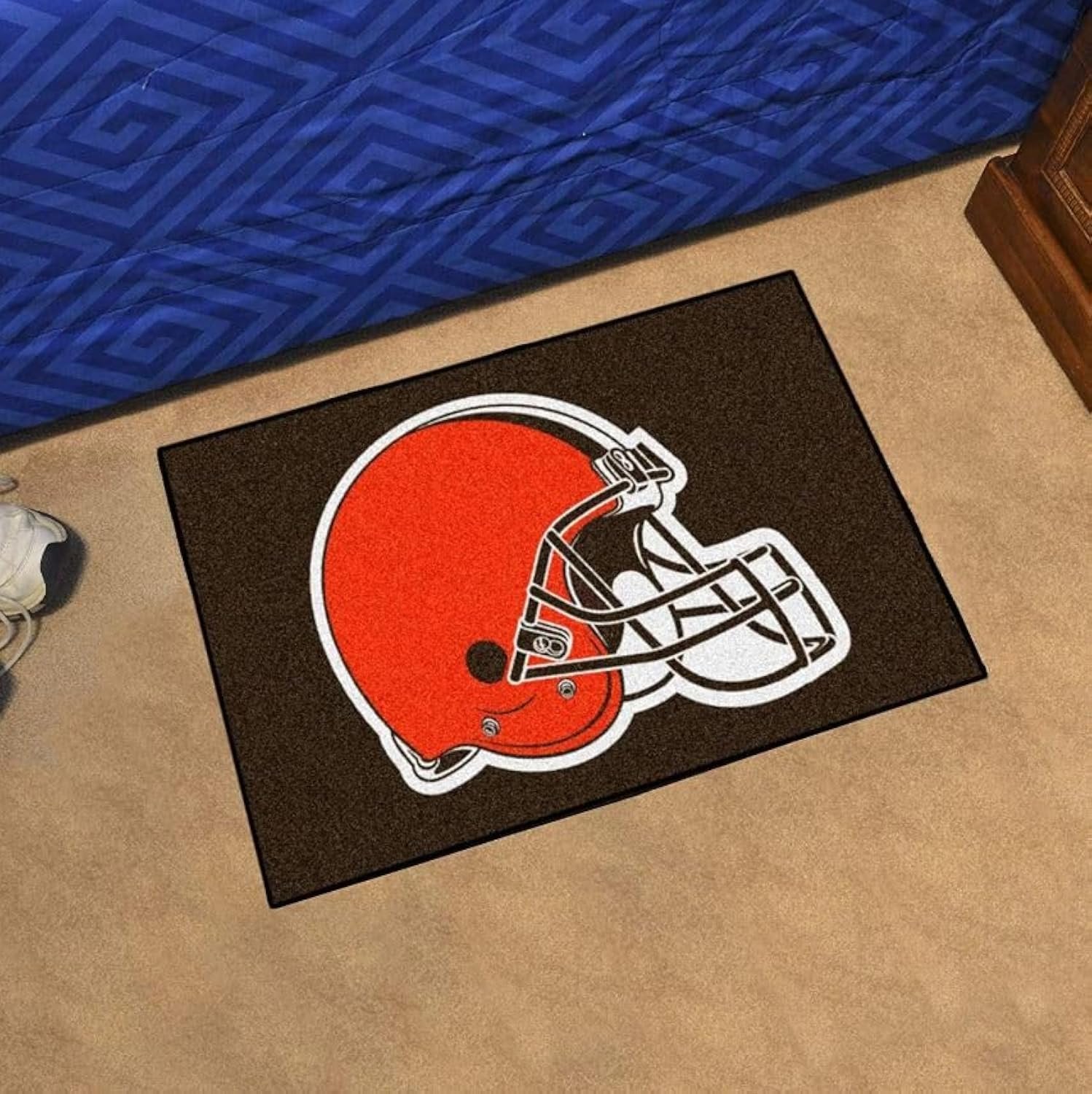 Cleveland Browns Floor Mat Area Rug, 20x30 Inch, Nylon, Anti-Skid Backing, Officially Licensed