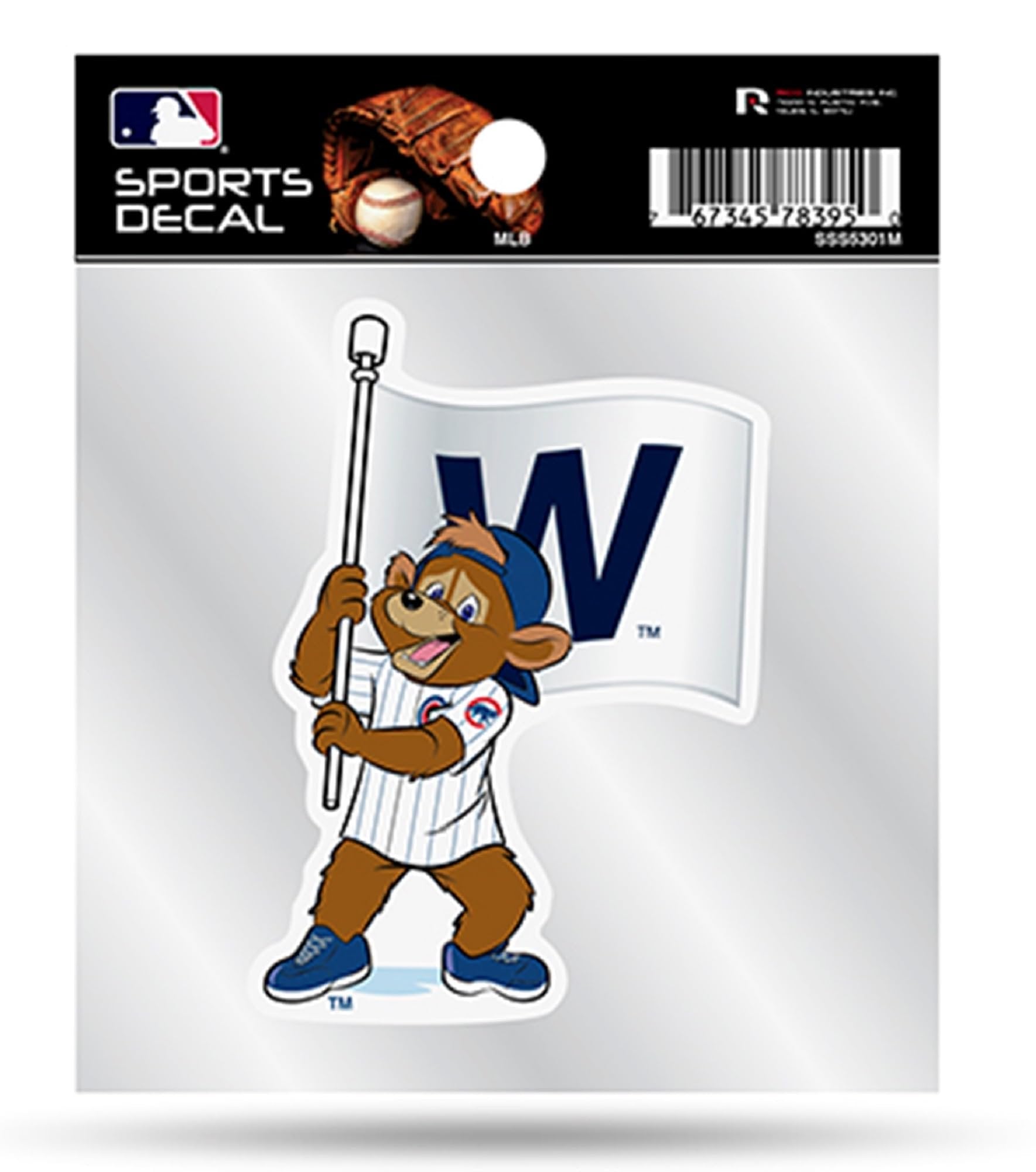 Chicago Cubs 4x4 Inch Die Cut Decal Sticker, Mascot Logo, Clear Backing, Officially Licensed