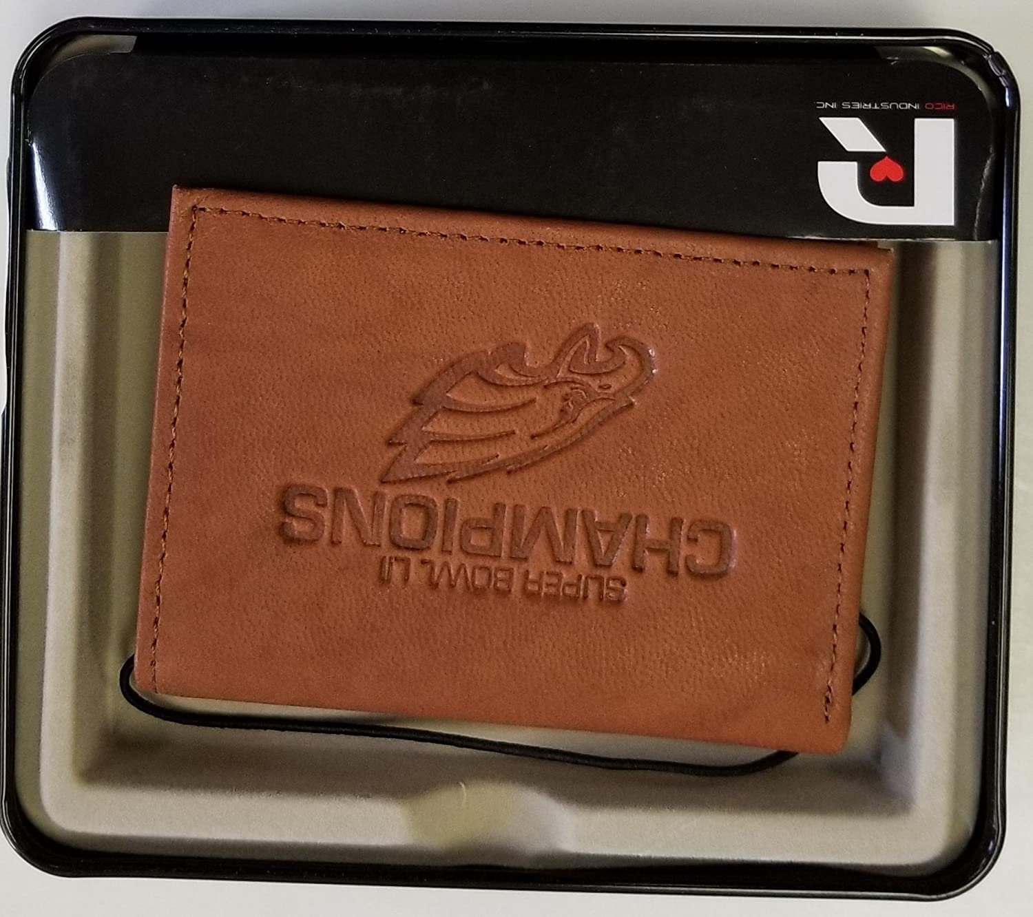 Philadelphia Eagles Super Bowl Champions Premium Brown Leather Wallet, Trifold, Embossed Laser Engraved