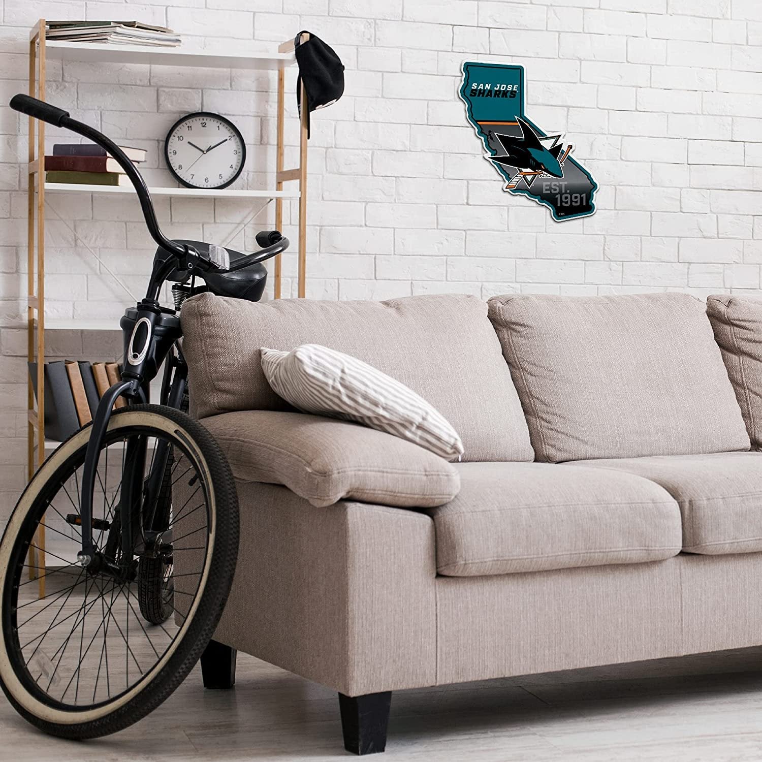 San Jose Sharks 18" State Shape Pennant Soft Felt