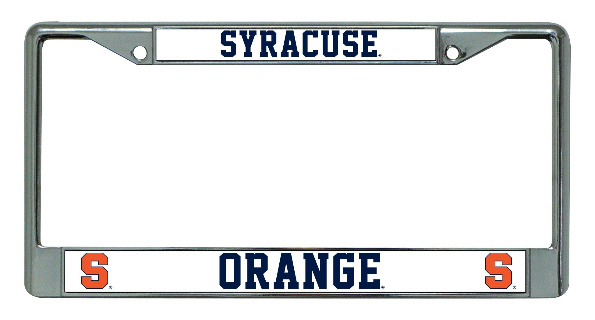 Syracuse University Orange Premium Metal License Plate Frame Chrome Tag Cover, Primary Design, 12x6 Inch, Pre-Drilled Holes, Officially Licensed, Made in the USA