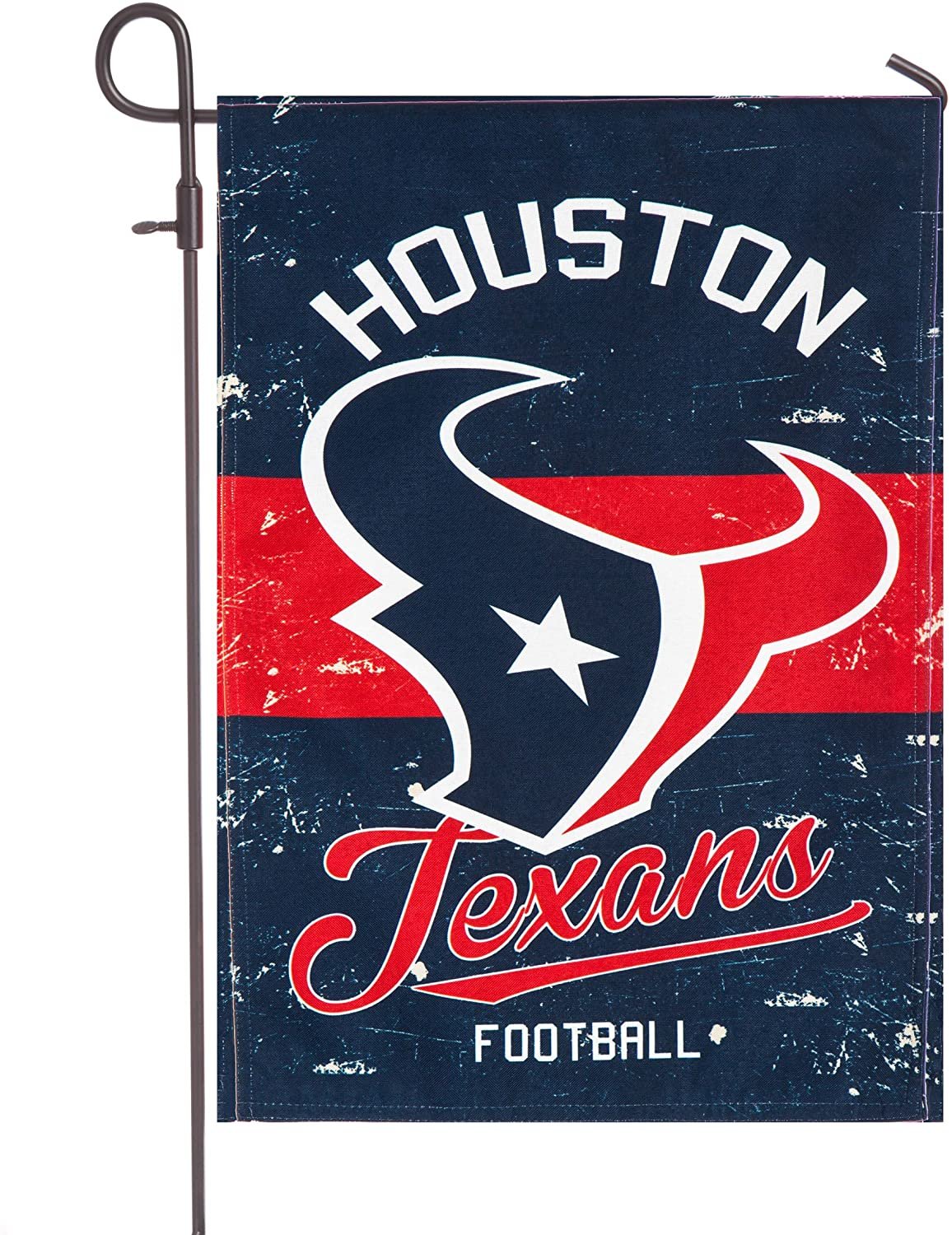 Houston Texans Premium Garden Flag Banner, Double Sided, Retro Vintage Design, Linen, 13x18 Inch