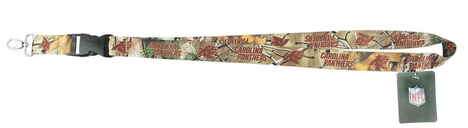 Carolina Panthers Realtree Xtra® Premium Lanyard Keychain Double Sided Detachable Design, Camo Styling, Adult 22 Inch