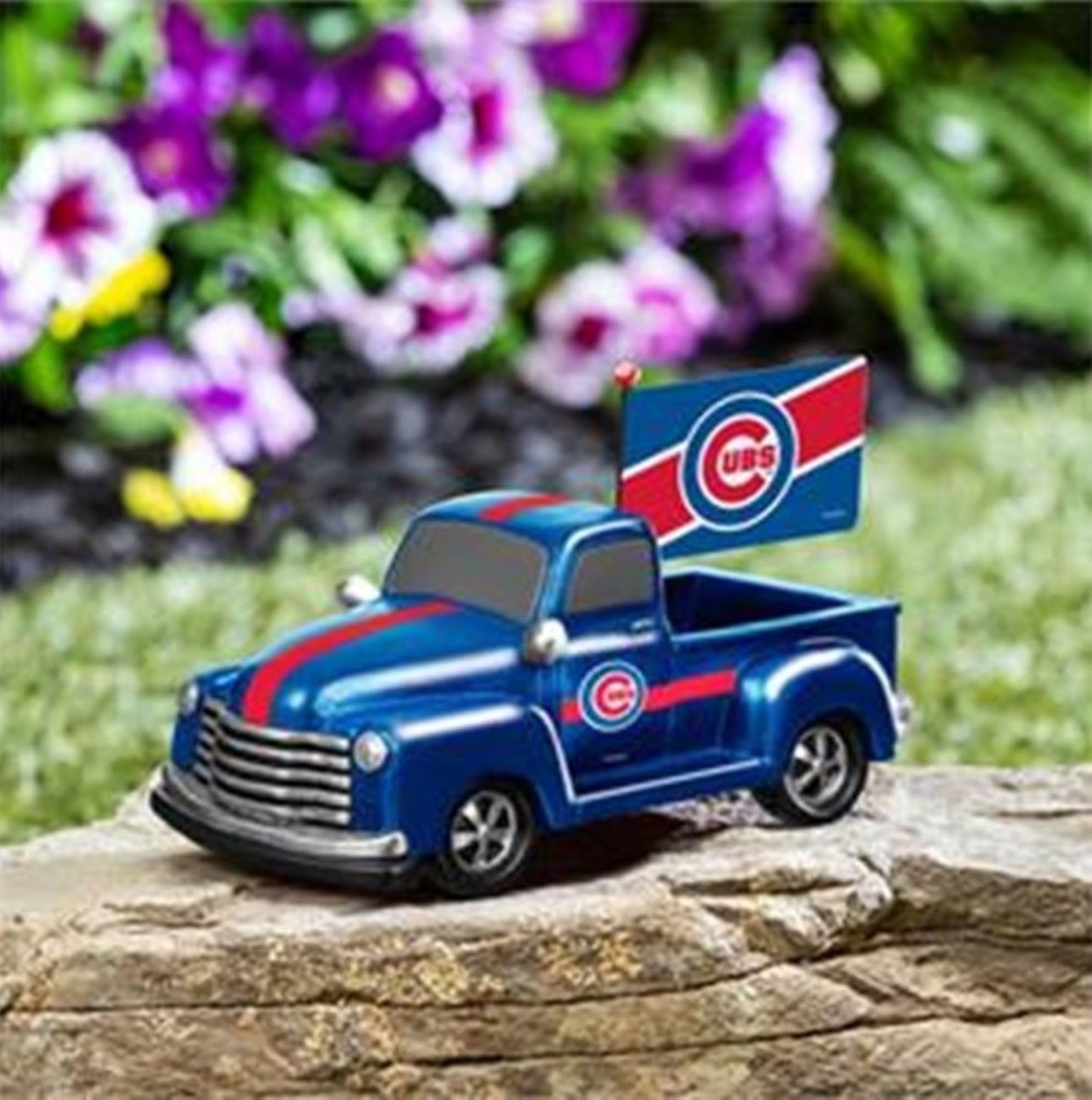 Chicago Cubs 9 Inch Metal Rally Truck Statue, Outdoor Garden or Indoor Fan Decor, Sports Fan Collectible Figurine, Officially Licensed