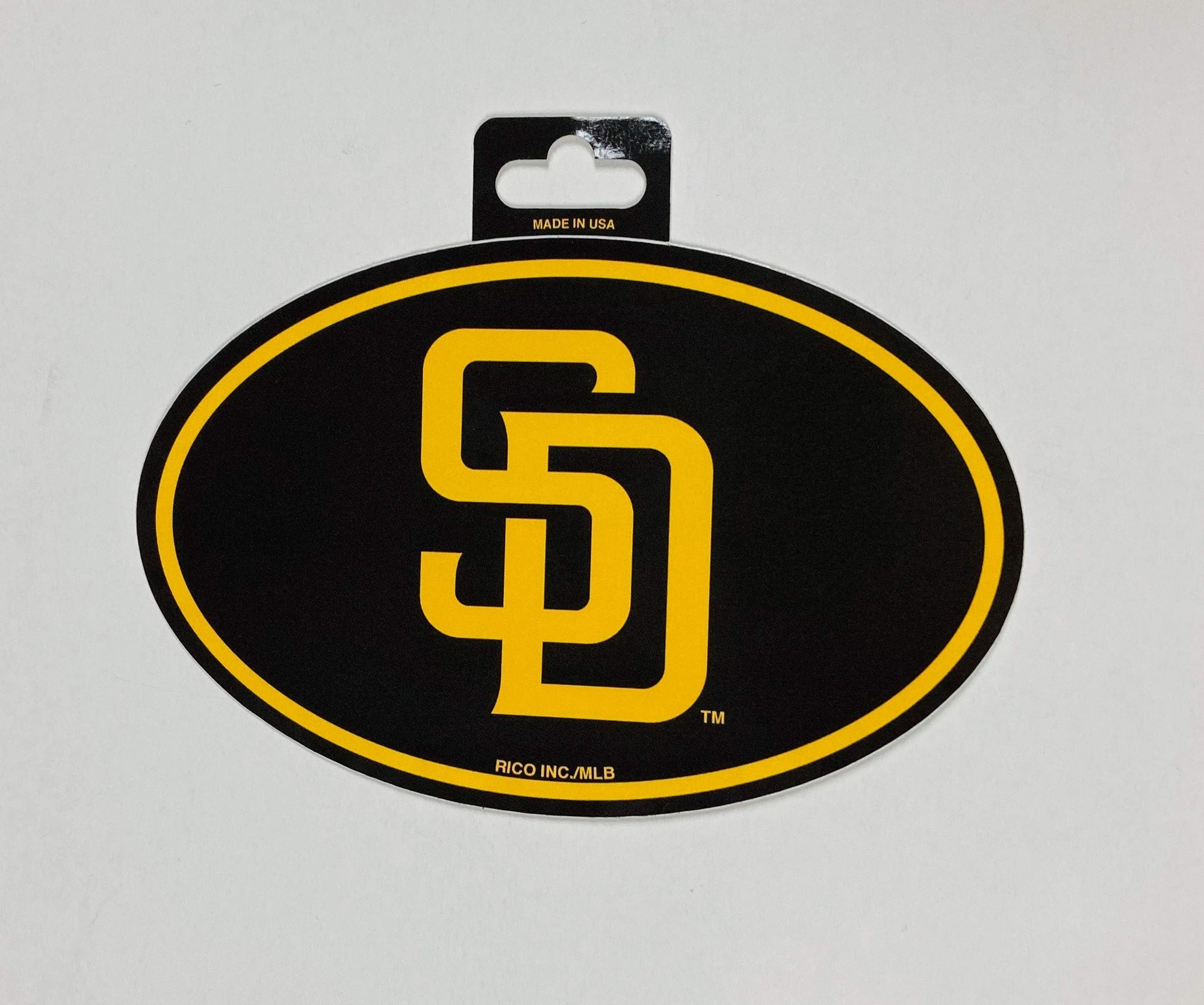 San Diego Padres 5 Inch Oval Vinyl Decal Sticker, 5 Inch, Easy Peel and Stick Application, Full Adhesive Backing, Officially Licensed, Made in USA