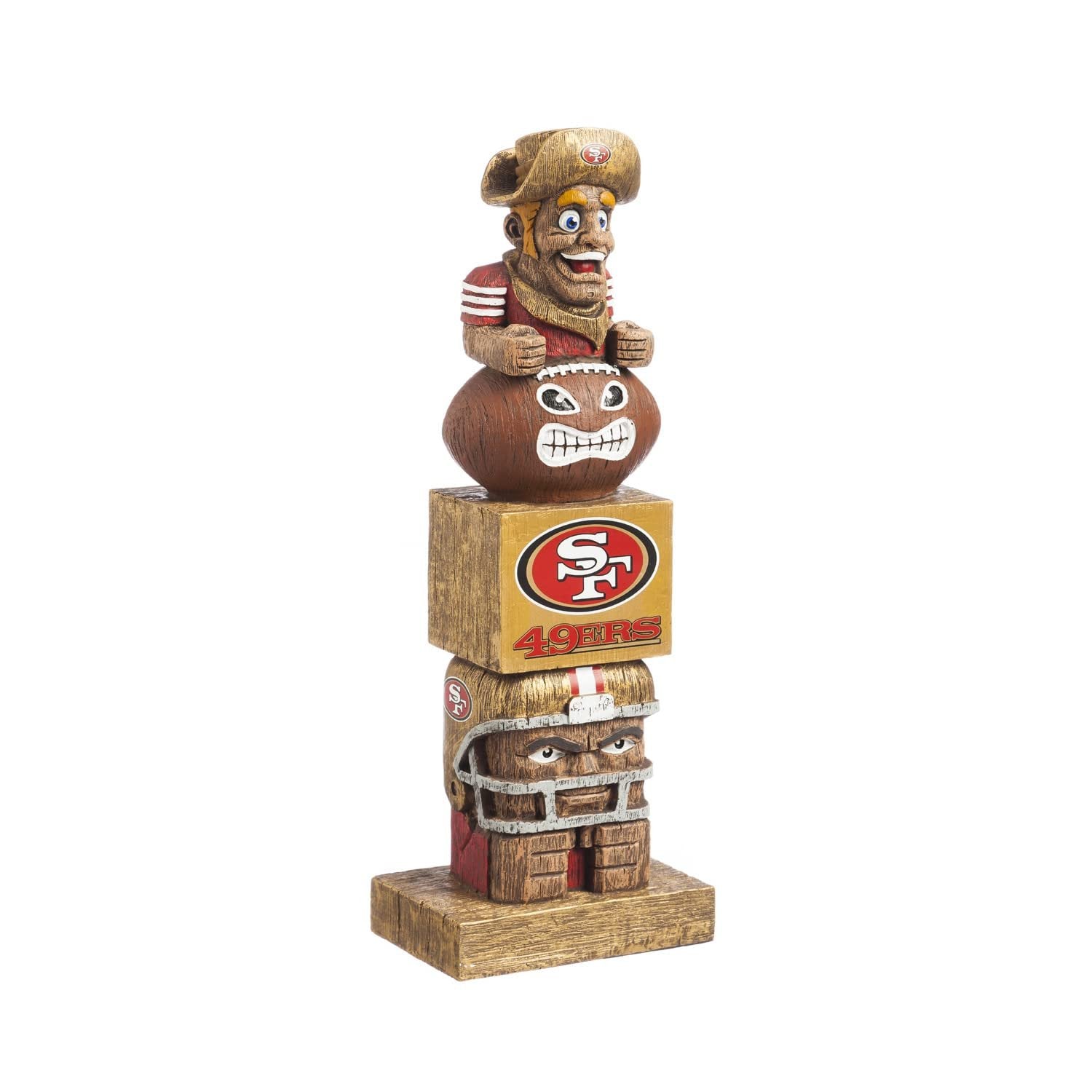 San Francisco 49ers Tiki Totem Garden Statue, Hand Painted Resin, 16 Inch, Indoor Outdoor Decor, Officially Licensed