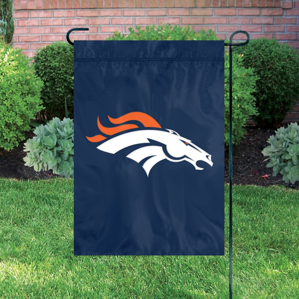 Denver Broncos Premium Garden Flag Banner, Applique Embroidered Construction, 12.5x18 Inch, Officially Licensed