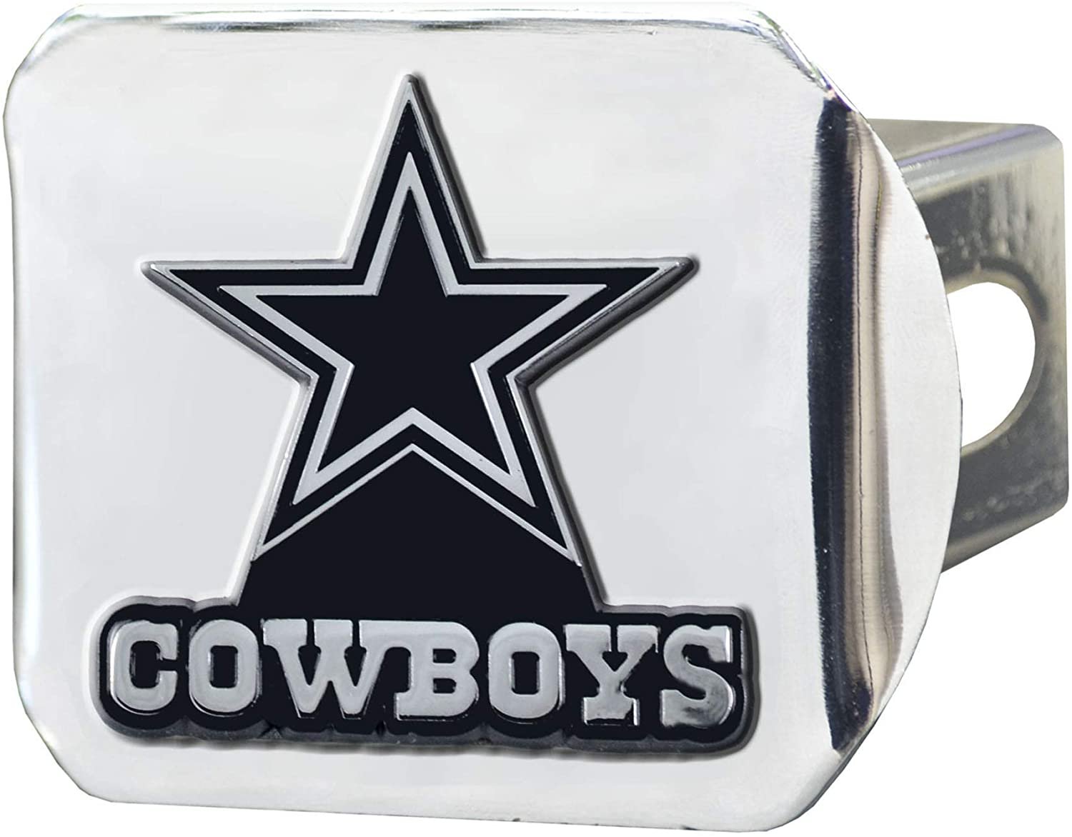 Dallas Cowboys Hitch Cover Solid Metal with Raised Chrome Metal Emblem 2" Square Type III