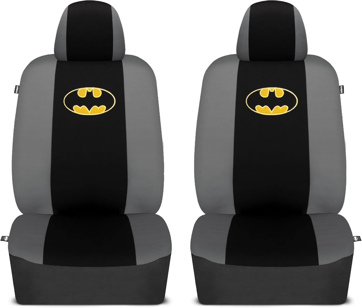 Warner Bros DC Comics Batman Car Accessories 9pc Set, Universal Fit Car Seat Covers and Head Rests with Side Airbag Compatibility, Front & Rear Seats, Officially Licensed