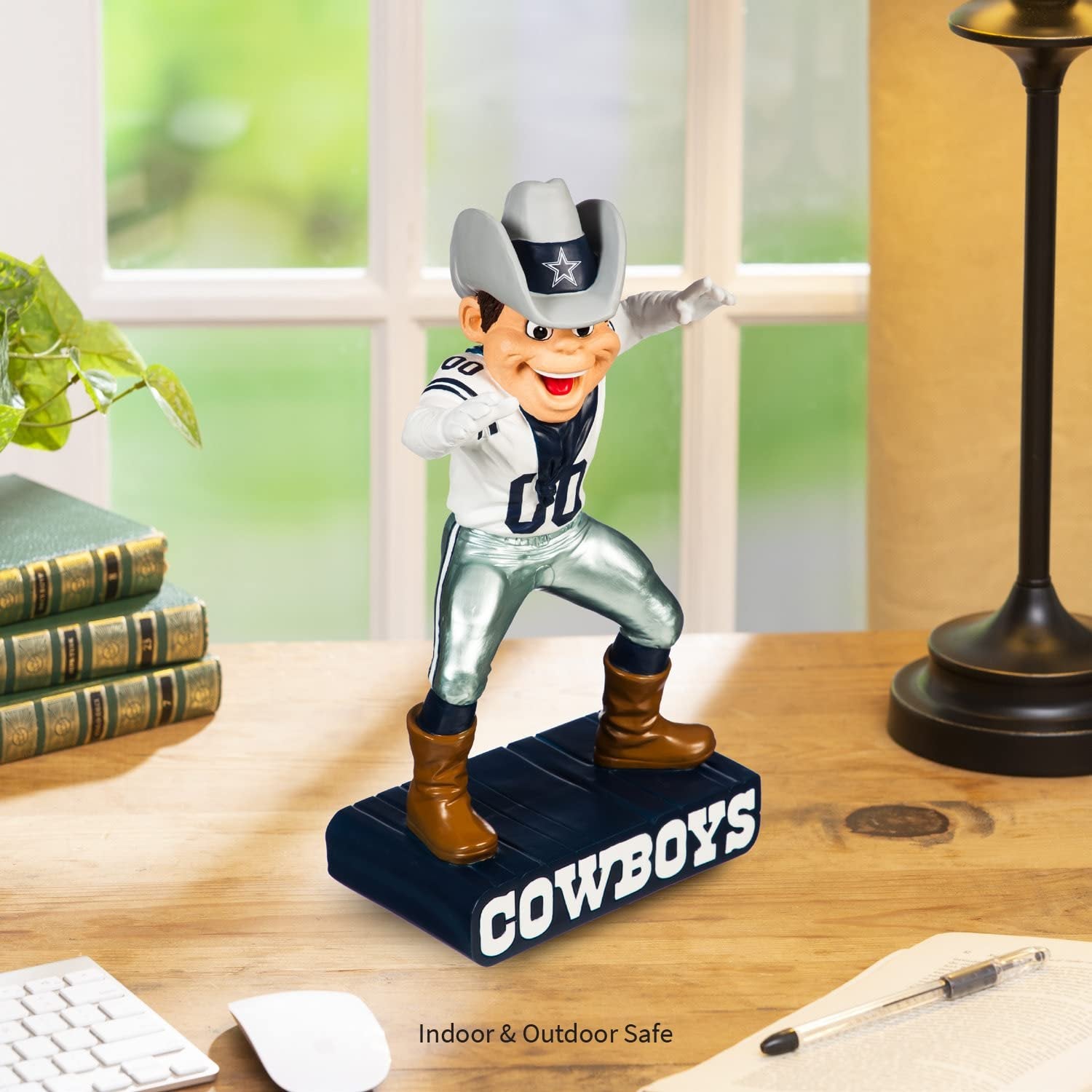 Dallas Cowboys Team Mascot Garden Statue, Hand Painted Resin, 12 Inch, Indoor Outdoor Decorative Sports Mascot, Officially Licensed