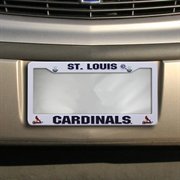 St Louis Cardinals License Plate Frame Tag Cover, White Plastic, 12x6 Inch, Officially Licensed
