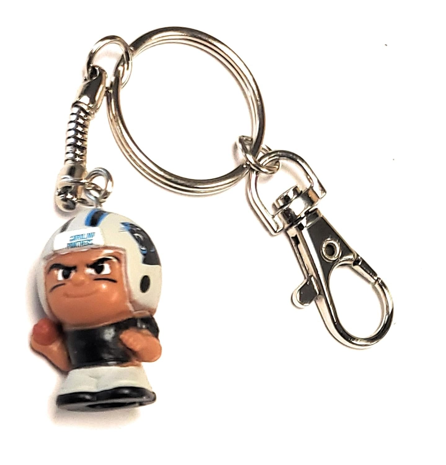 Carolina Panthers Keychain Carabiner, 1 Inch Teeny Mate Player, Officially Licensed