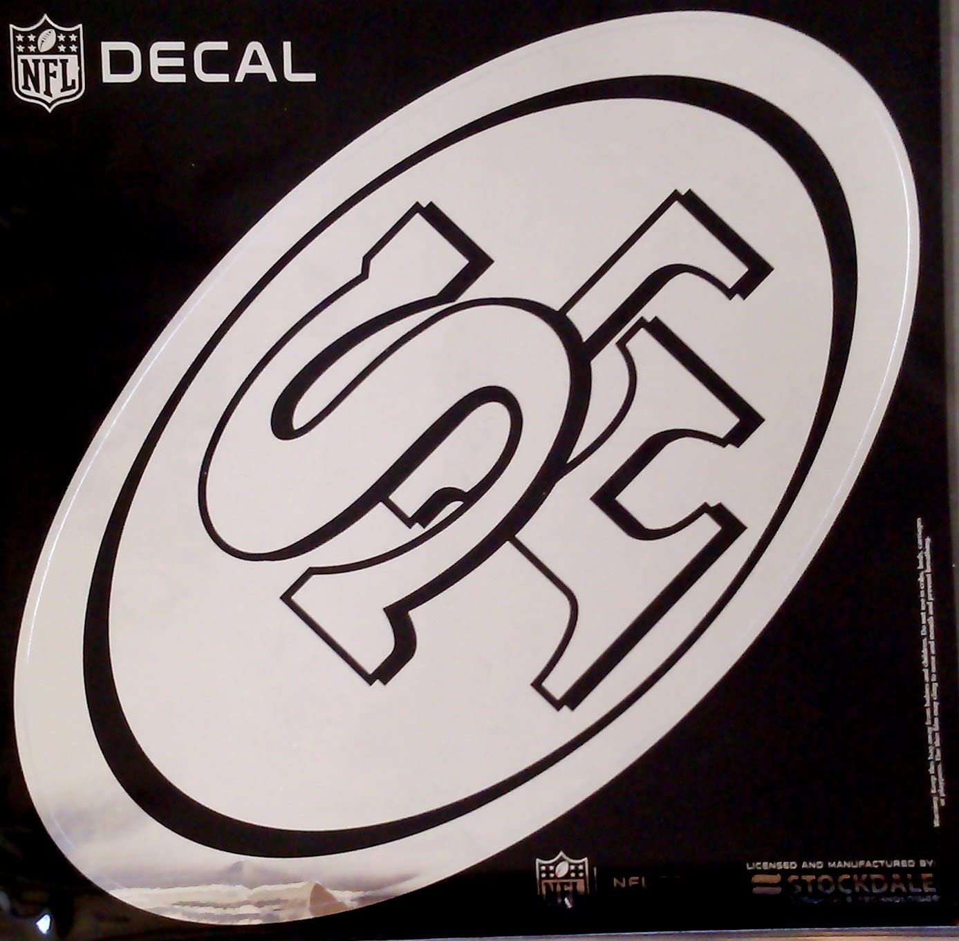 San Francisco 49ers 12 Inch Decal Sticker, Metallic Chrome Shimmer Design