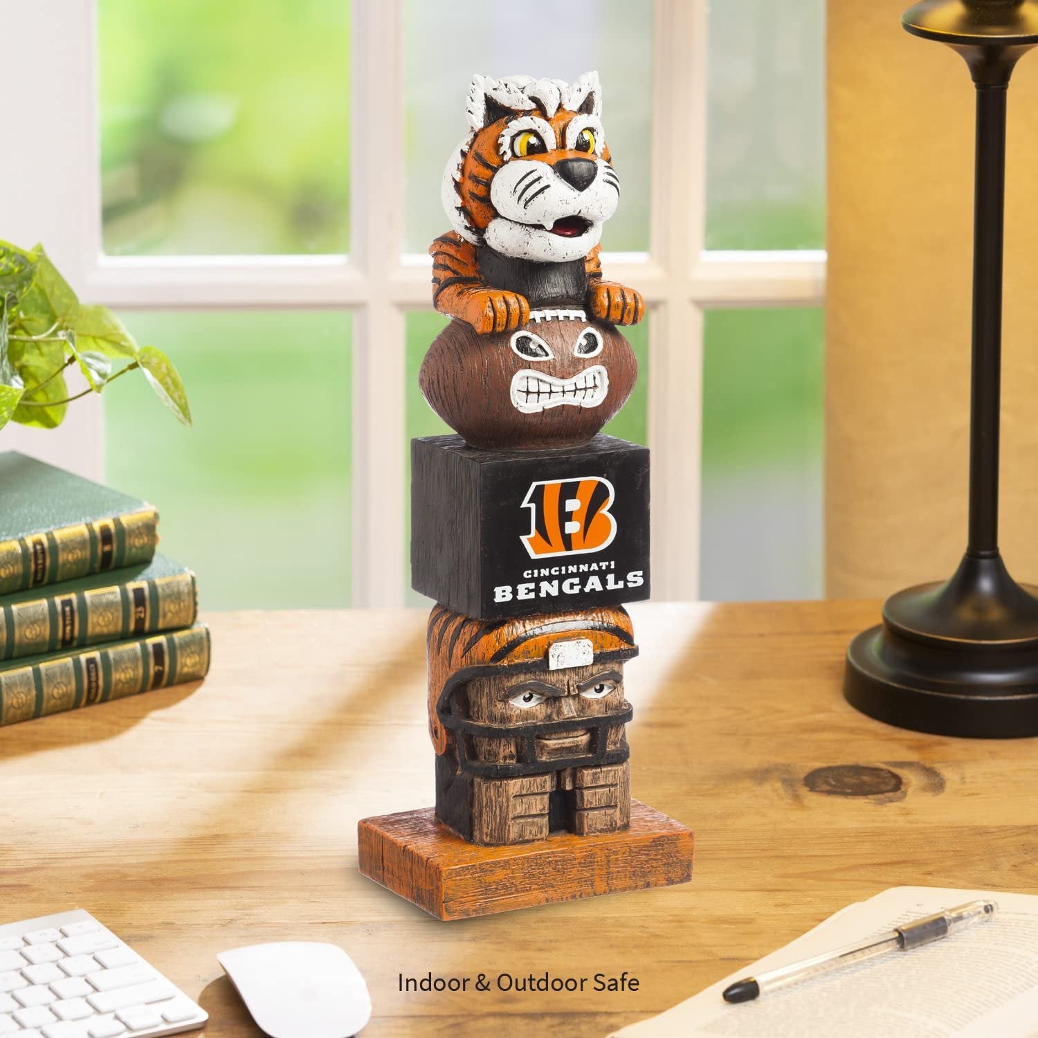 Cincinnati Bengals Tiki Totem Garden Statue, Hand Painted Resin, 16 Inch, Indoor Outdoor Decor, Officially Licensed